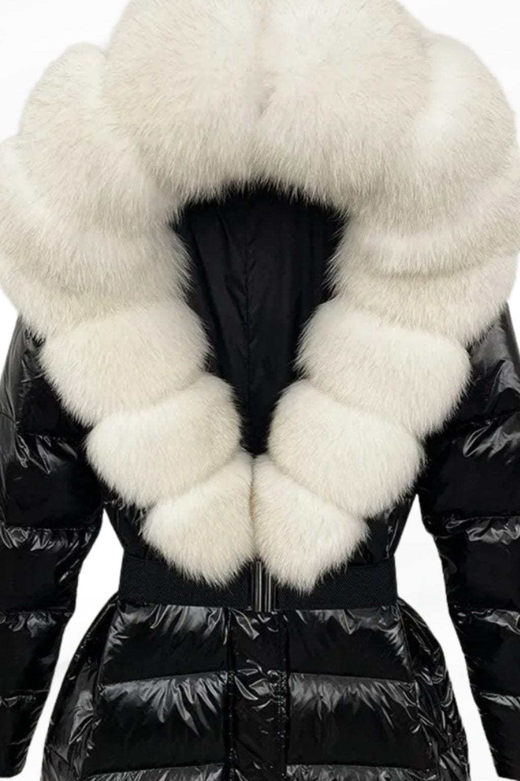 Parka à capuche en fourrure blanc Héritage fourrure