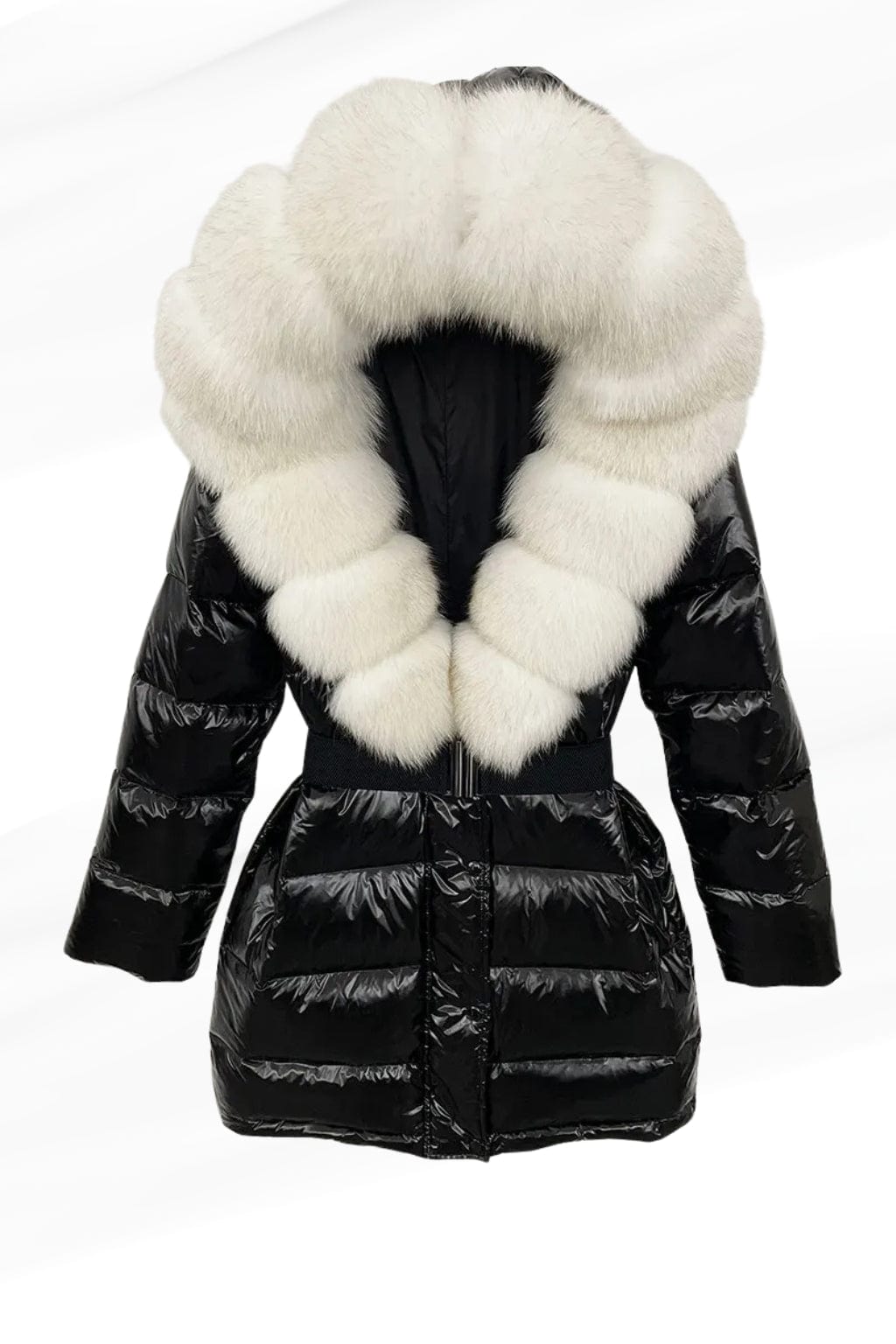 Parka à capuche en fourrure blanc Héritage fourrure