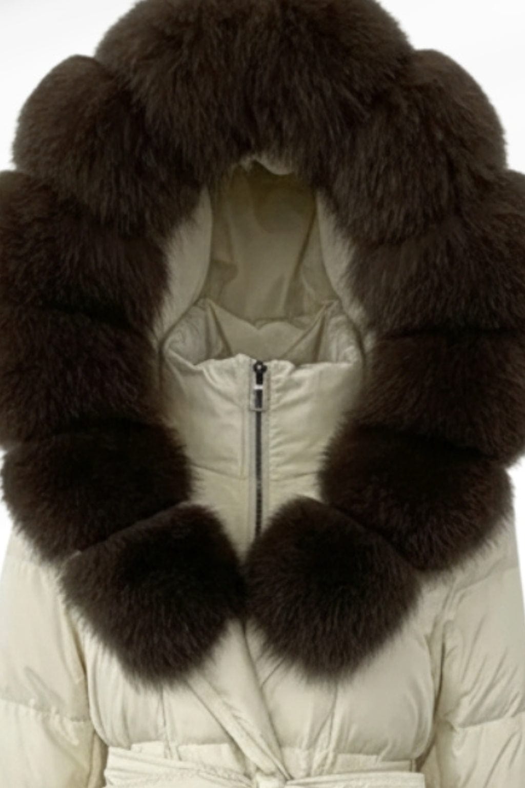 Parka à capuche en fourrure brun Héritage fourrure