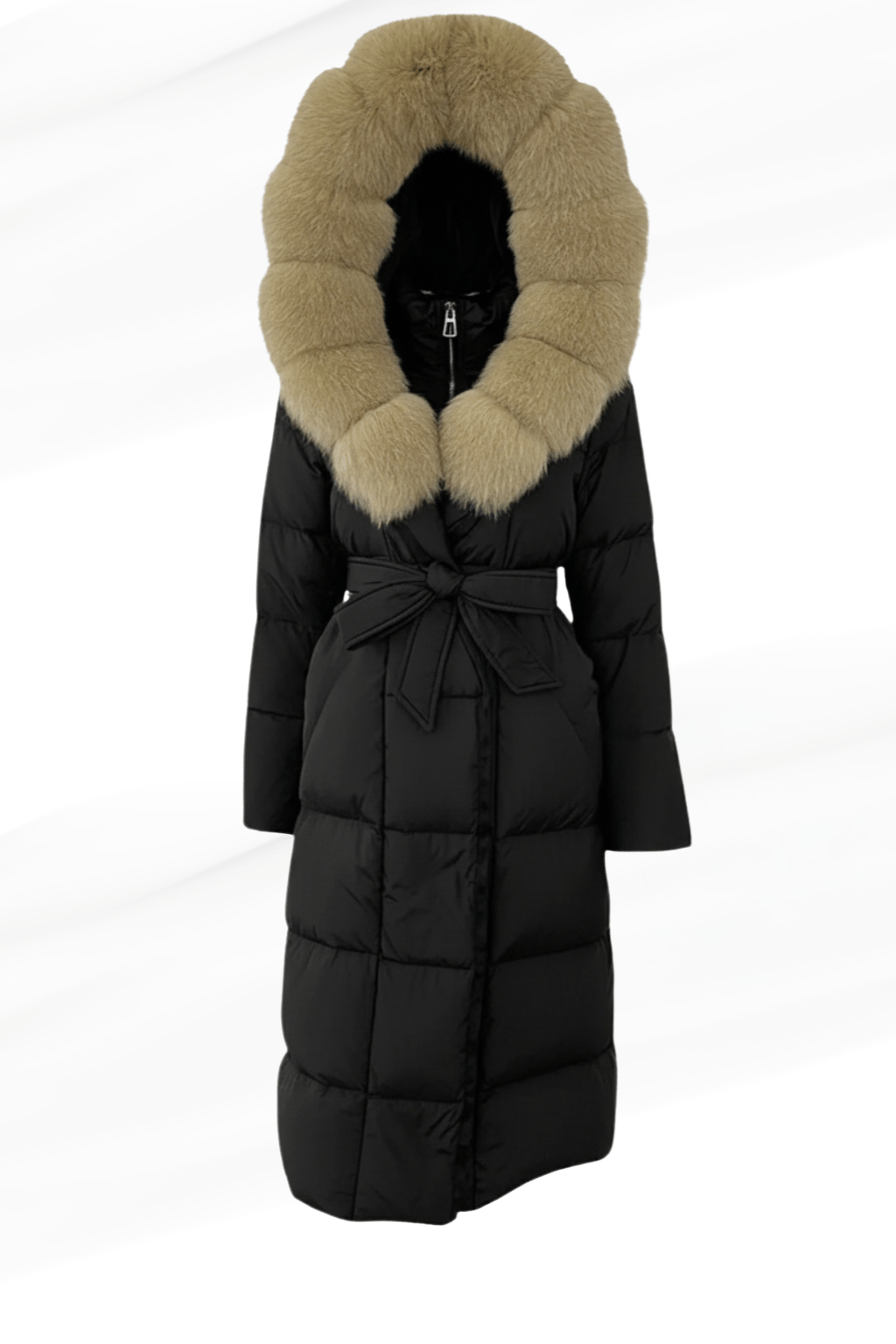 Parka à capuche en fourrure femme noire Héritage fourrure