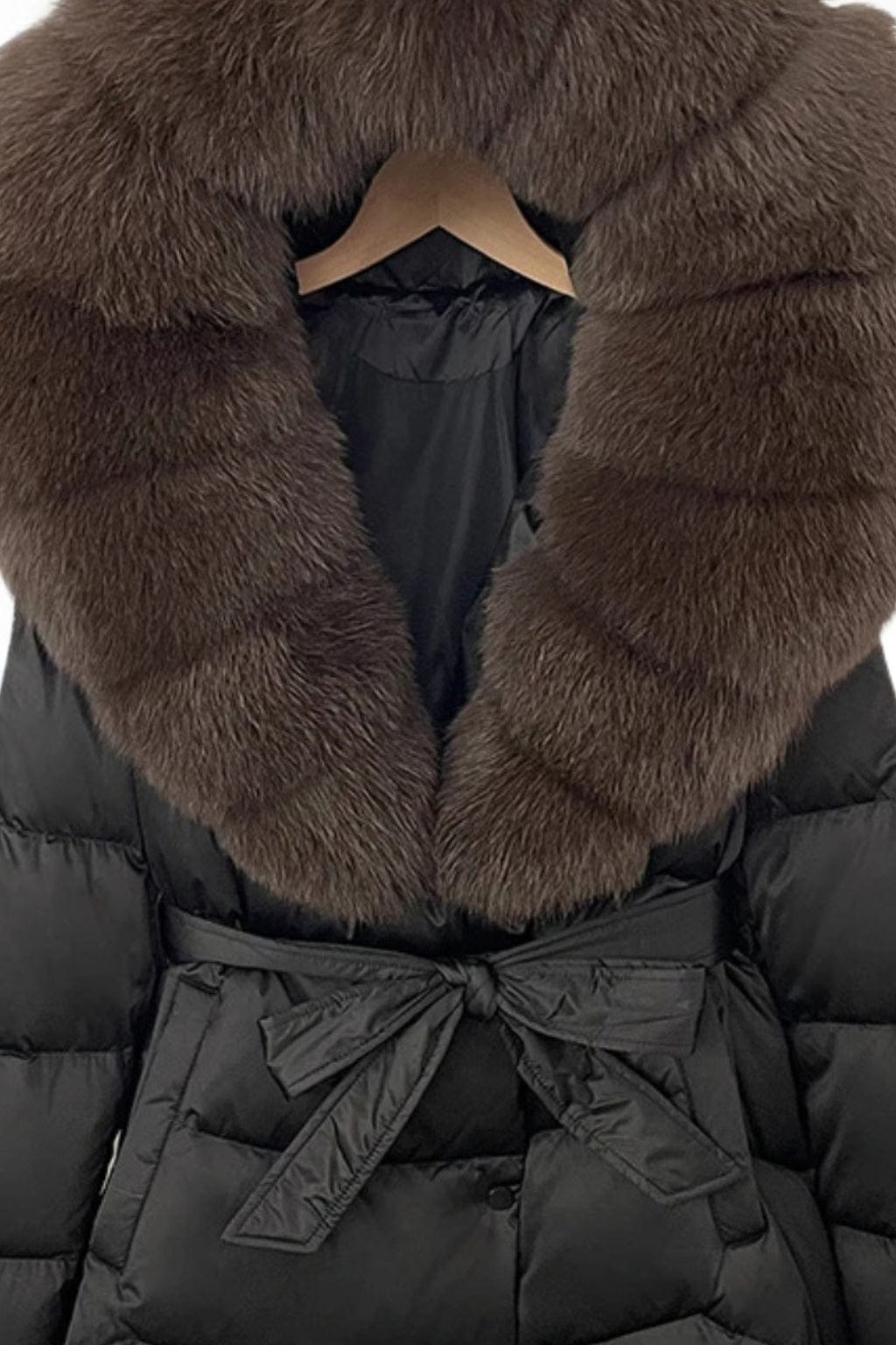 Parka à capuche en fourrure marron Héritage fourrure