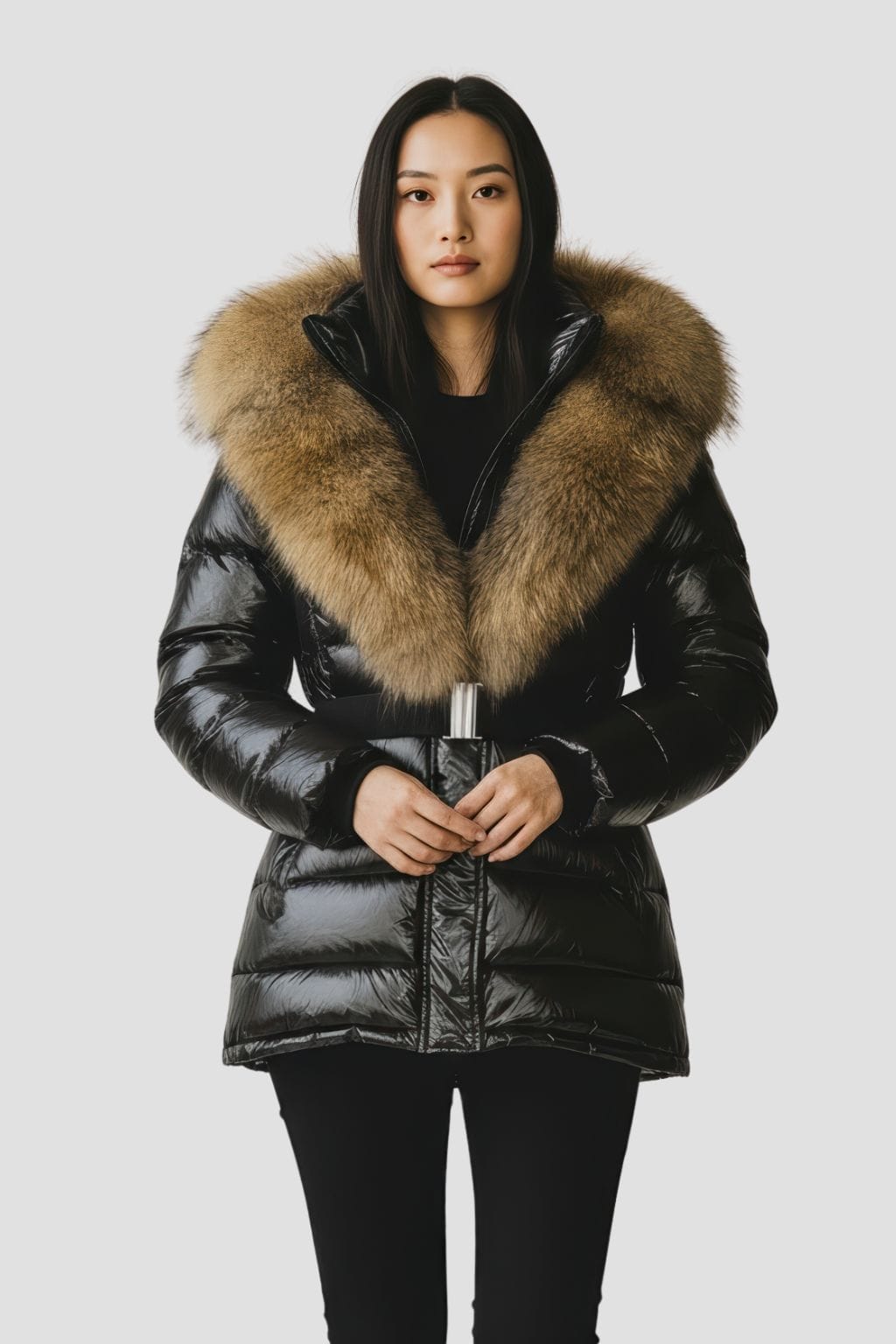 Parka fourrure doré femme Héritage fourrure