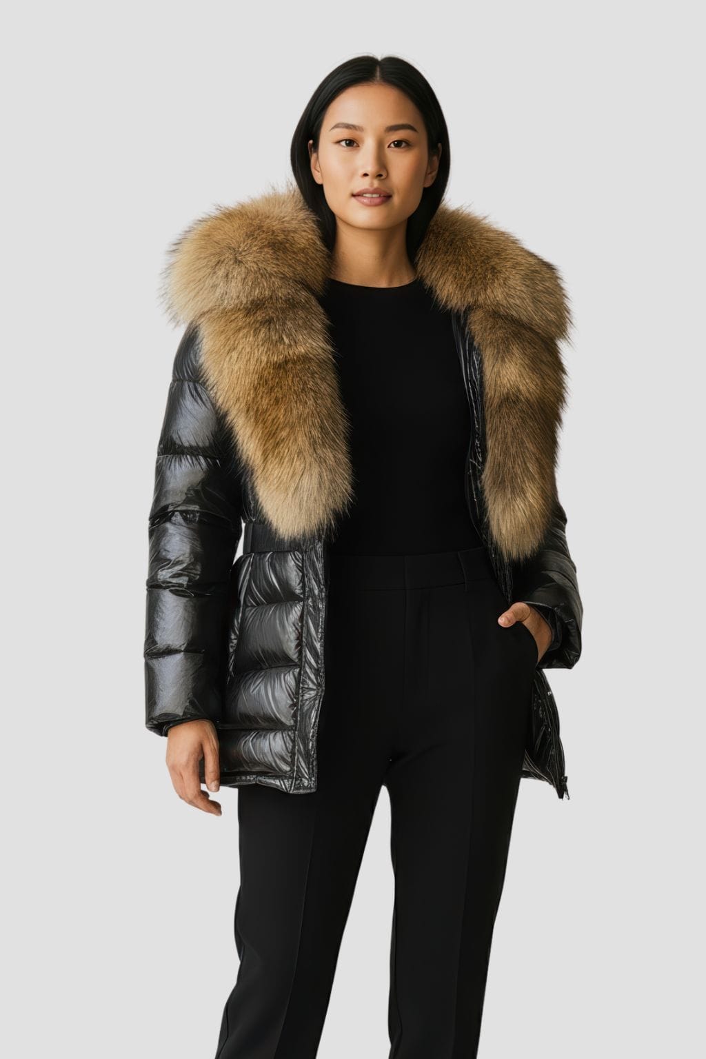 Parka fourrure doré femme Héritage fourrure