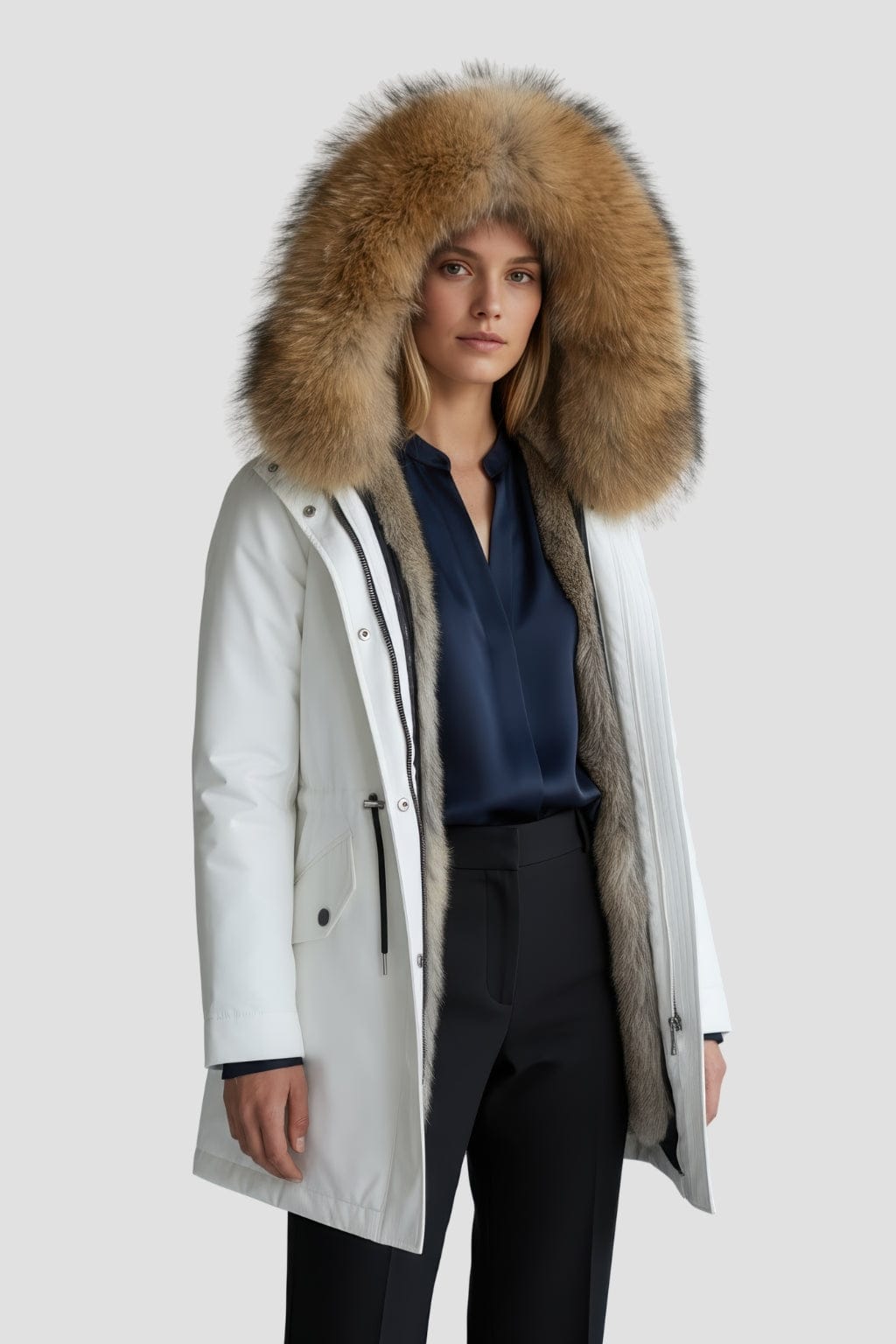 Parka fourrure femme blanc Héritage fourrure