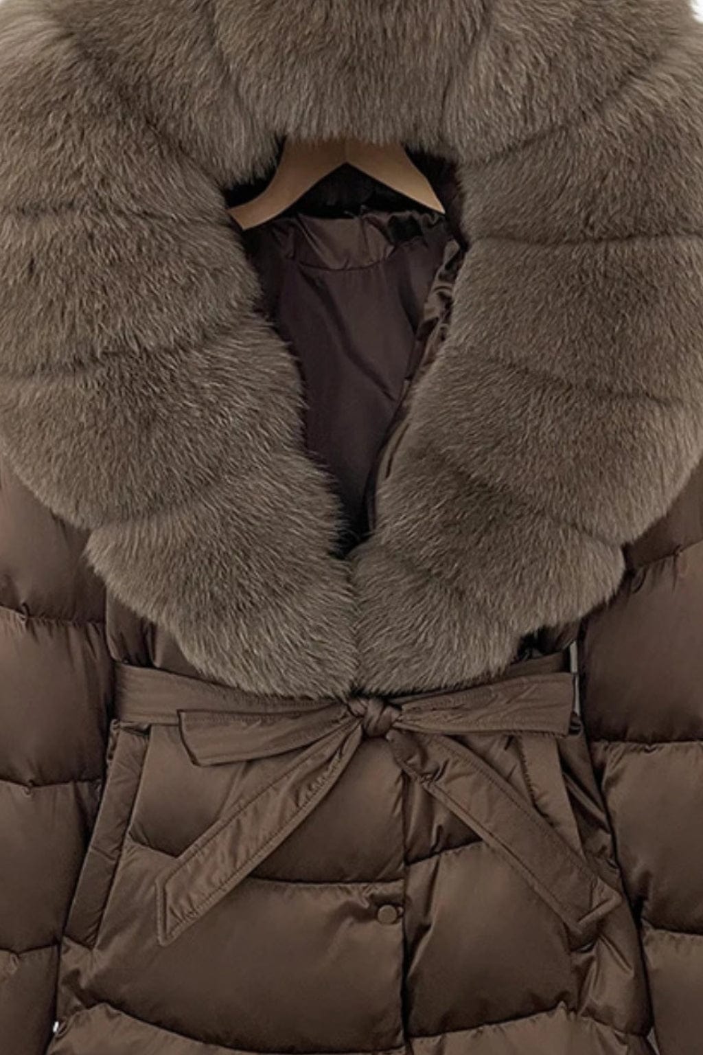 Parka fourrure femme brune Héritage fourrure