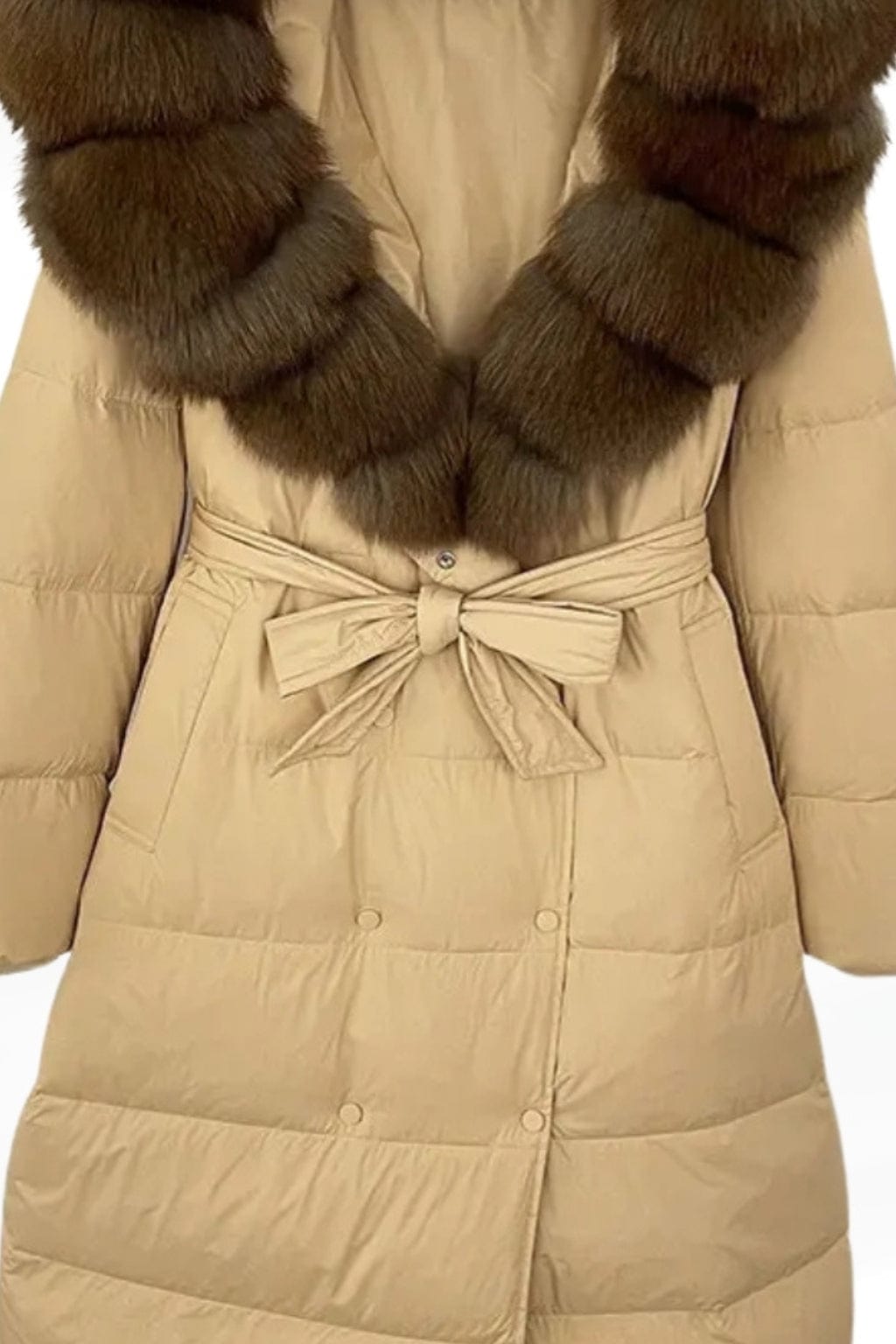 Parka fourrure femme camel Héritage fourrure