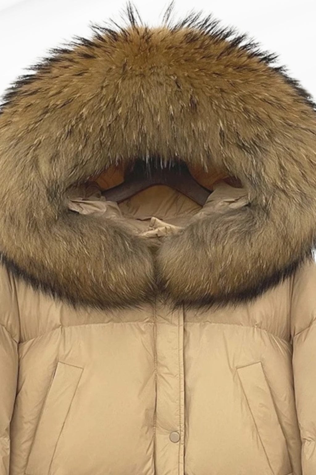 Parka fourrure femme courte beige Héritage fourrure