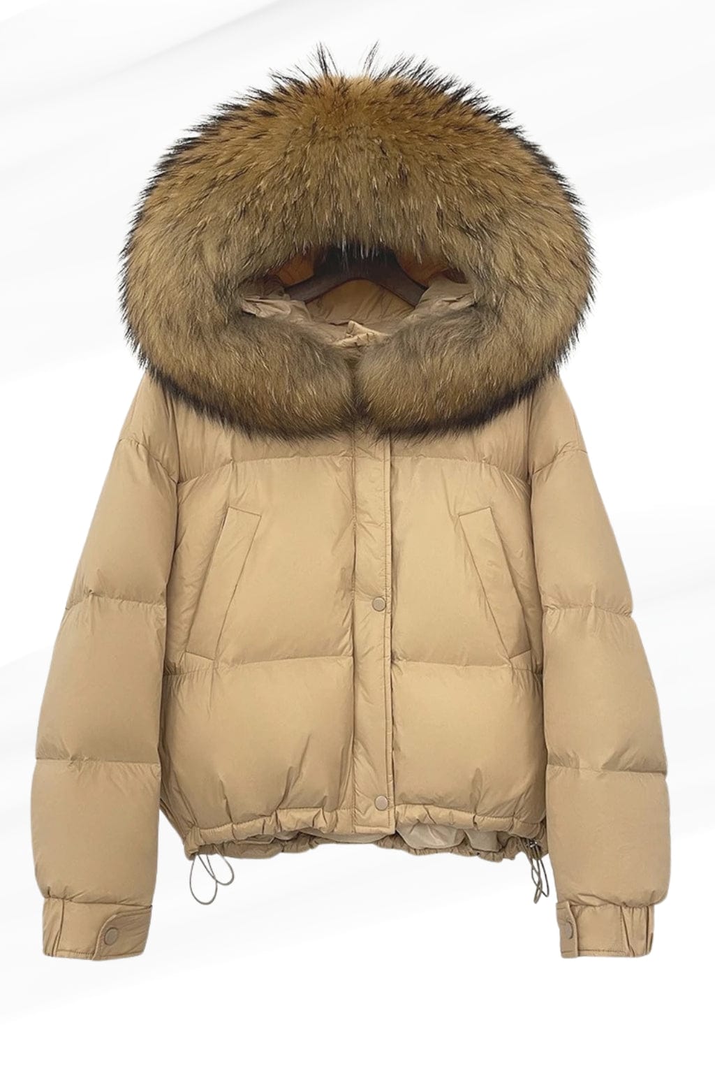Parka fourrure femme courte beige Héritage fourrure