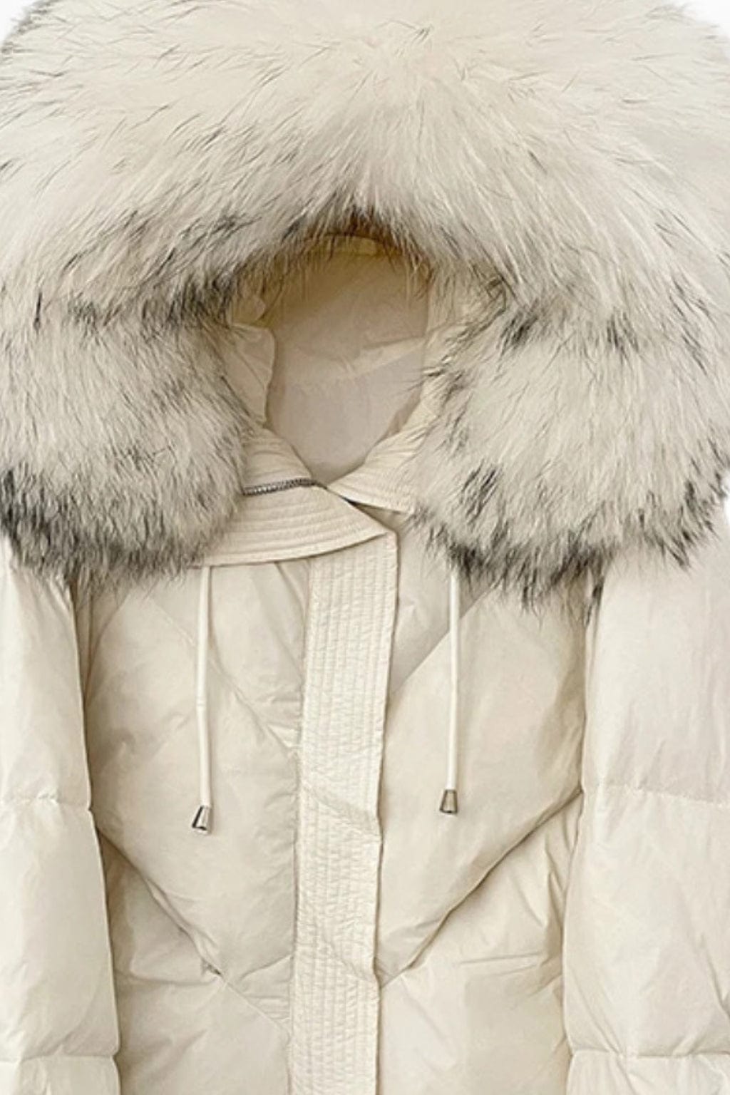 Parka fourrure femme courte blanche Héritage fourrure