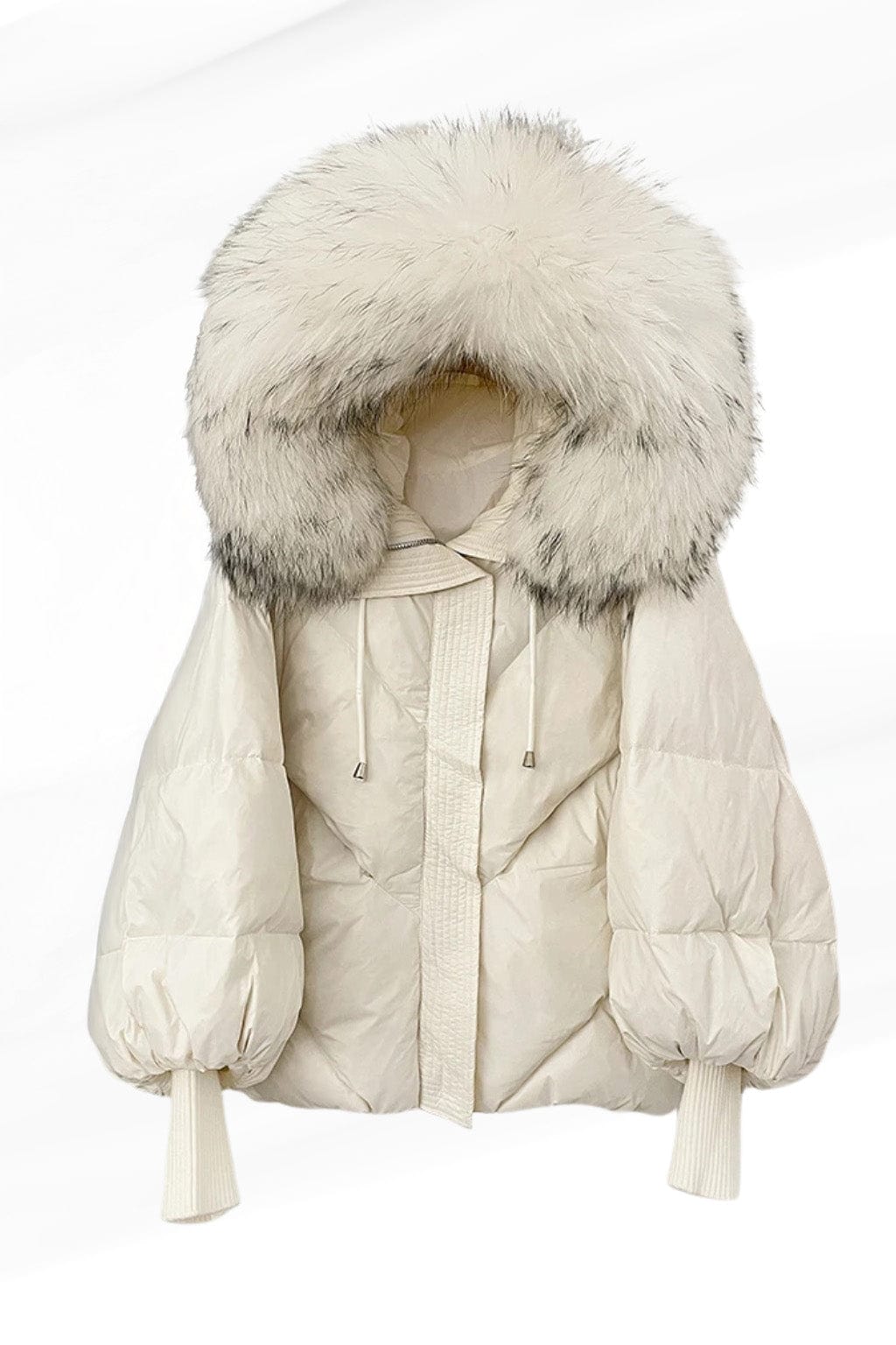 Parka fourrure femme courte blanche Héritage fourrure