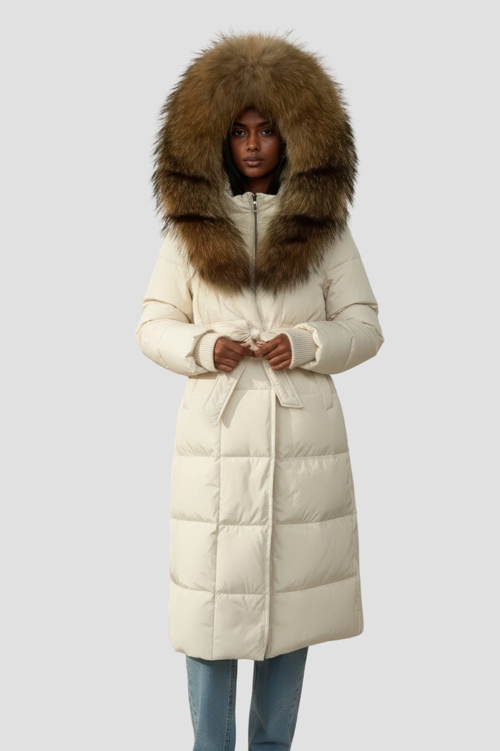 Parka fourrure femme crème Héritage fourrure