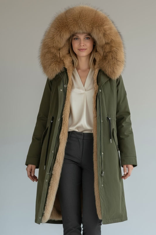 Parka fourrure femme kaki Héritage fourrure
