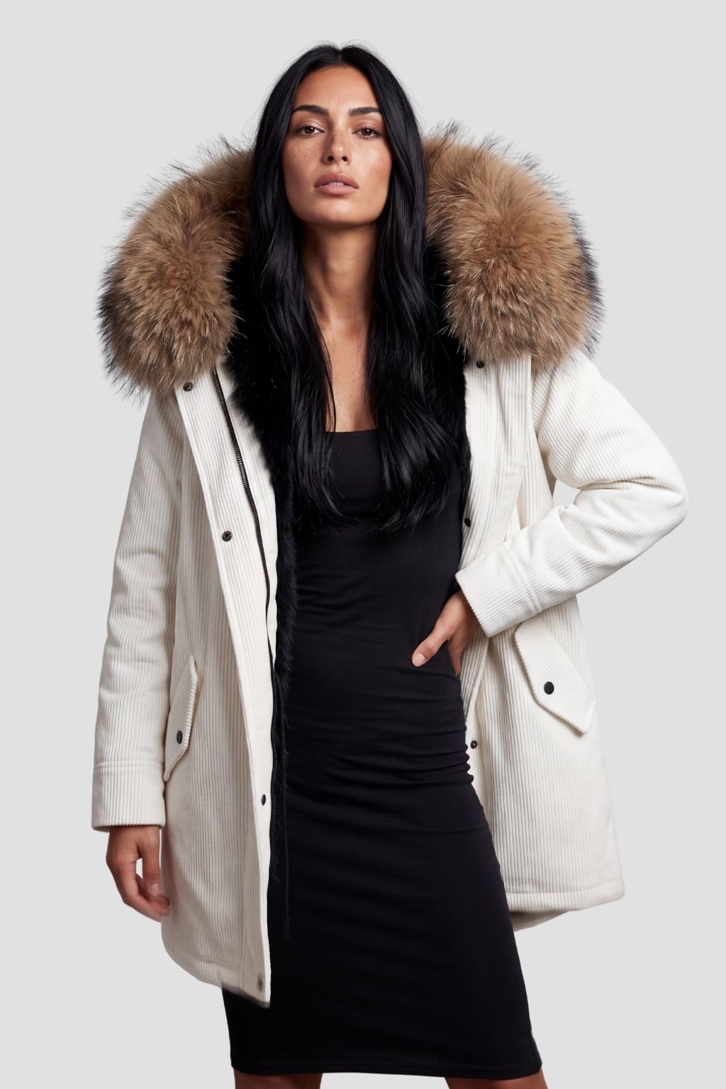 Parka fourrure femme lumineuse Héritage fourrure