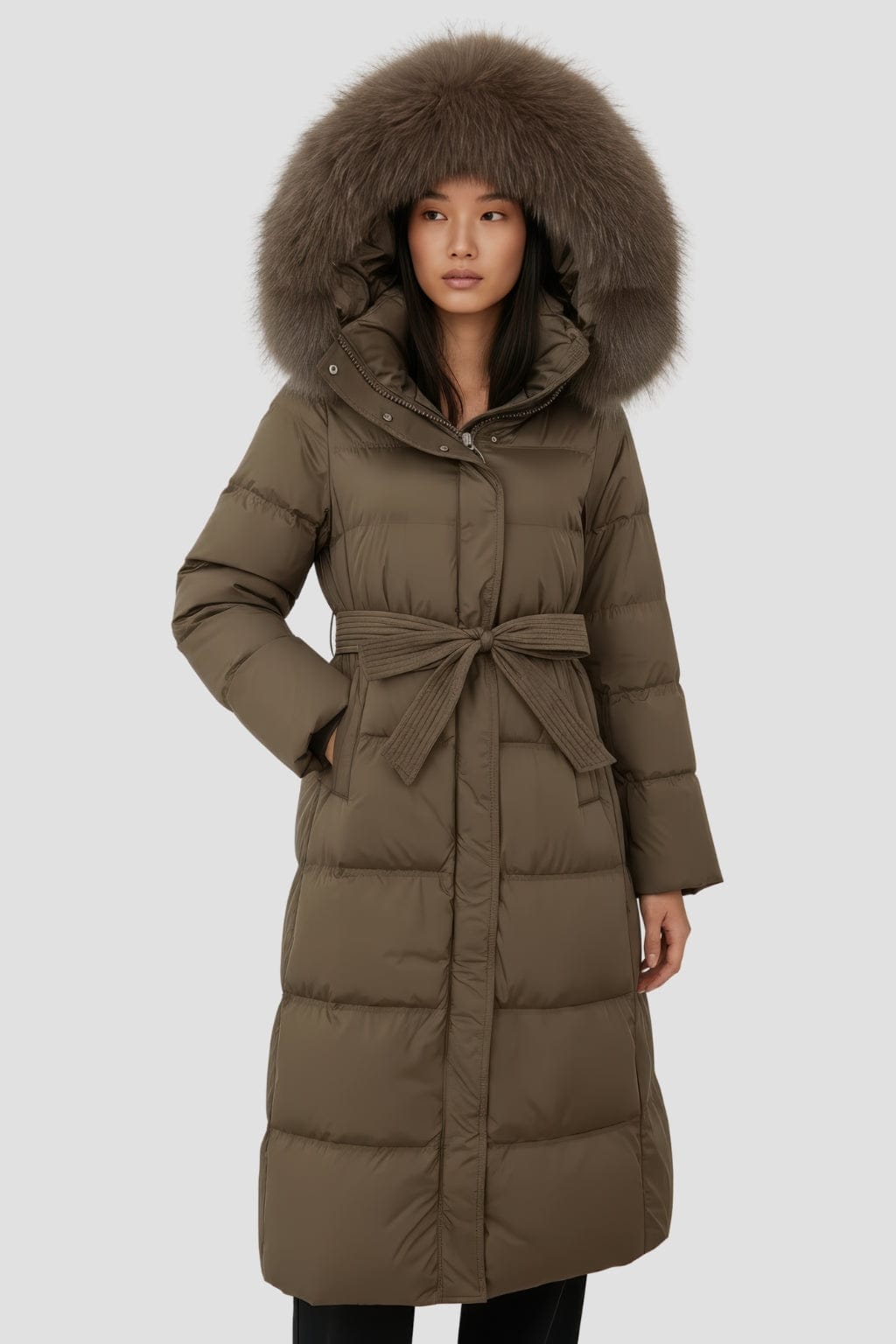 Parka fourrure femme marron Héritage fourrure