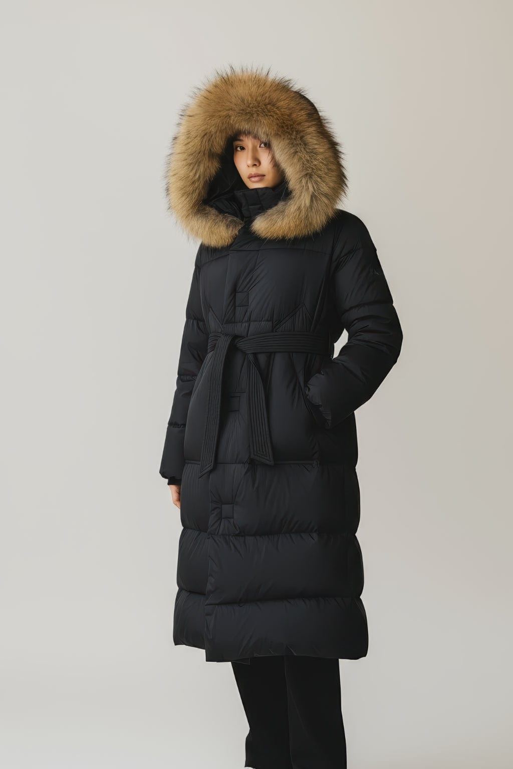 Parka fourrure femme noire Héritage fourrure