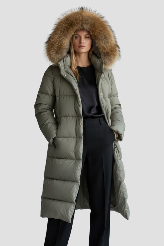 Parka fourrure femme vert kaki Héritage fourrure