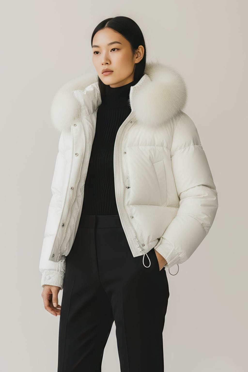 Parka imperméable en fourrure blanche Héritage fourrure