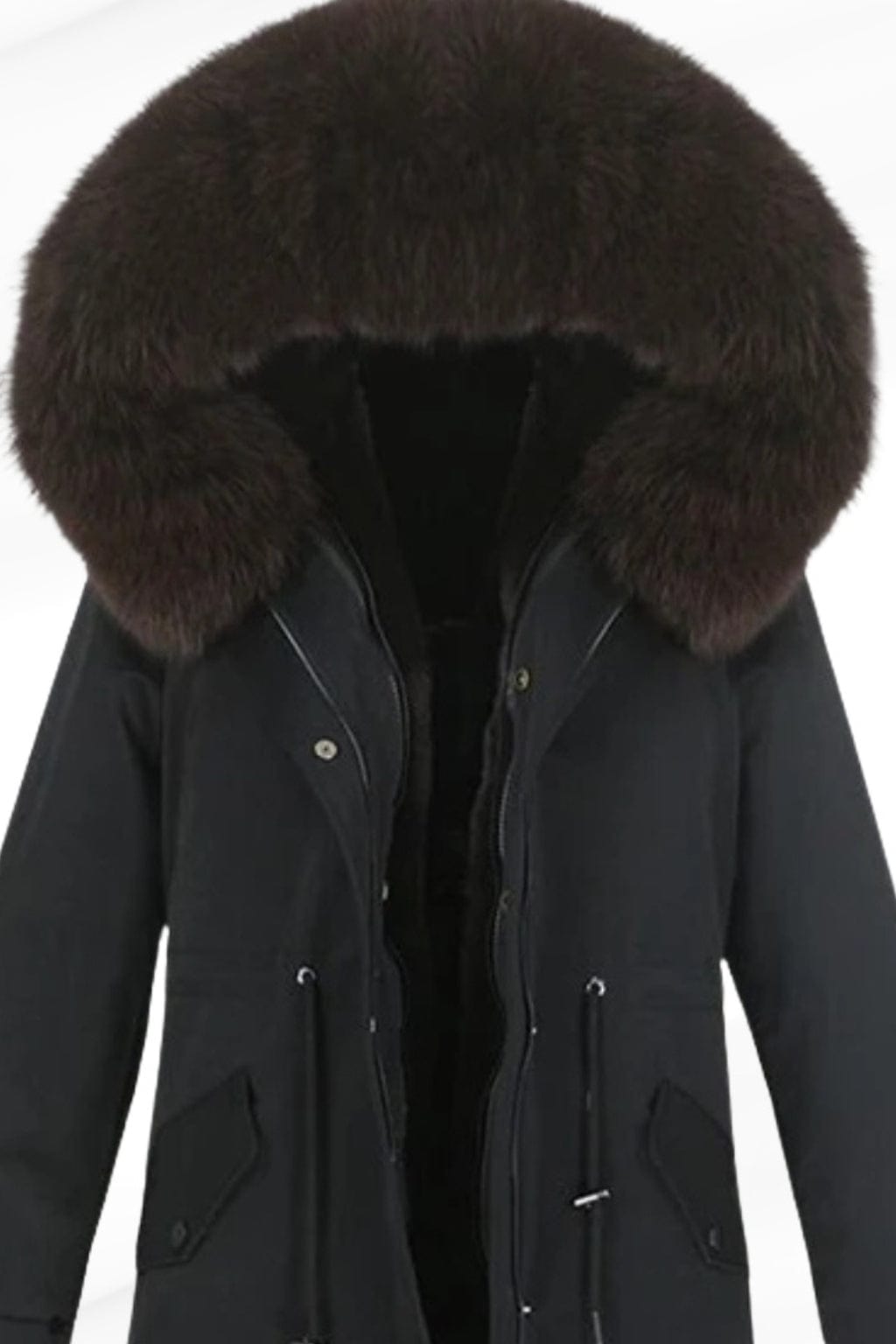 Parka imperméable en fourrure brune Héritage fourrure