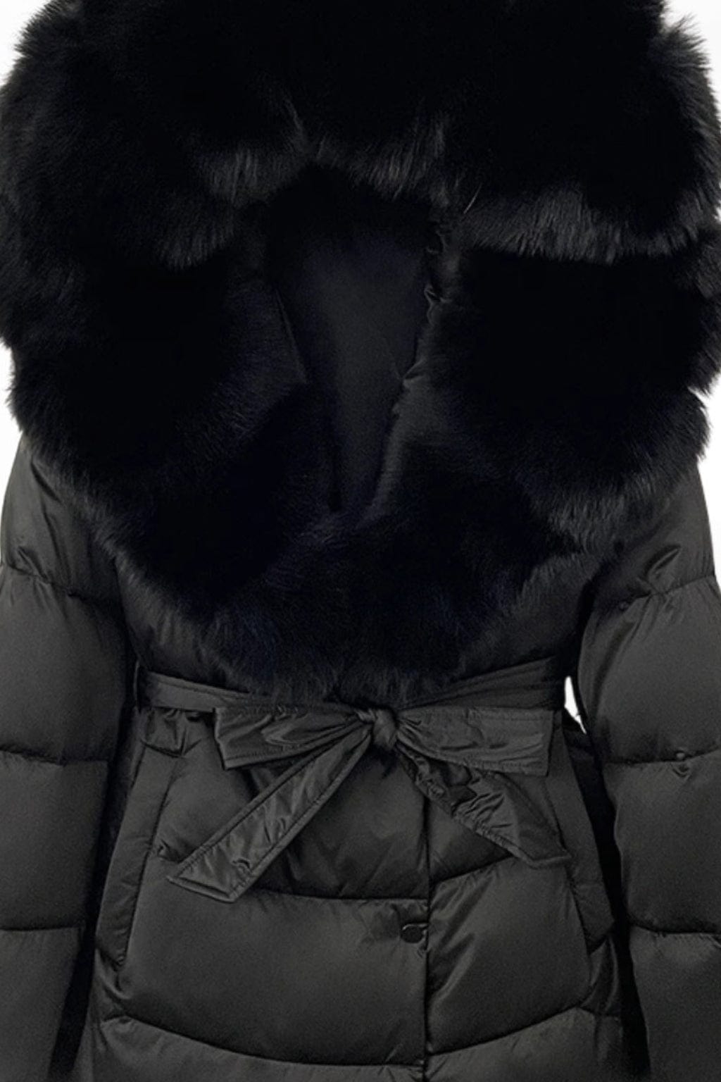Parka imperméable en fourrure noire Héritage fourrure