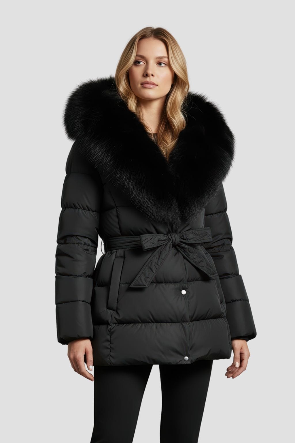 Parka imperméable en fourrure noire Héritage fourrure