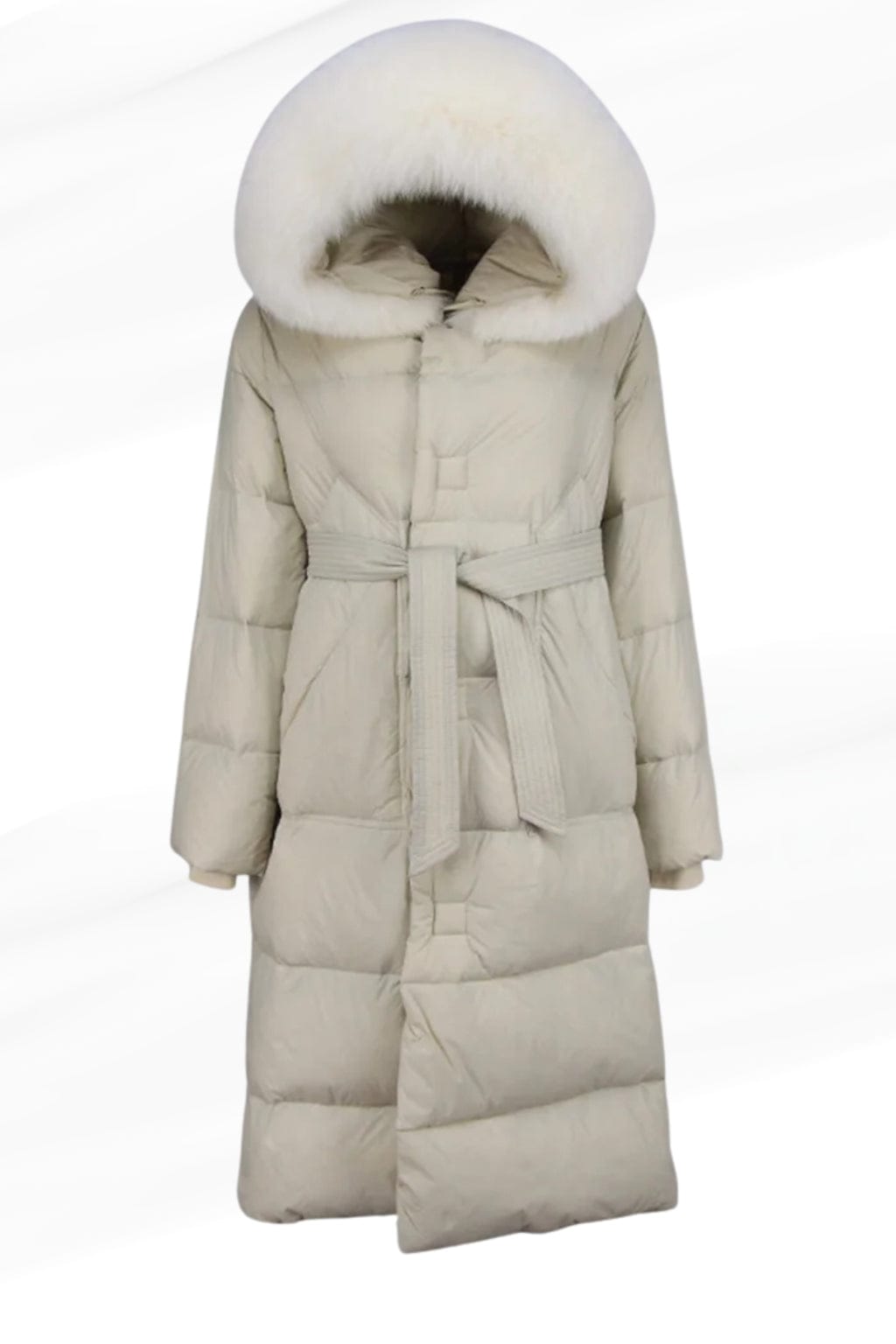 Parka longue en fourrure beige Héritage fourrure