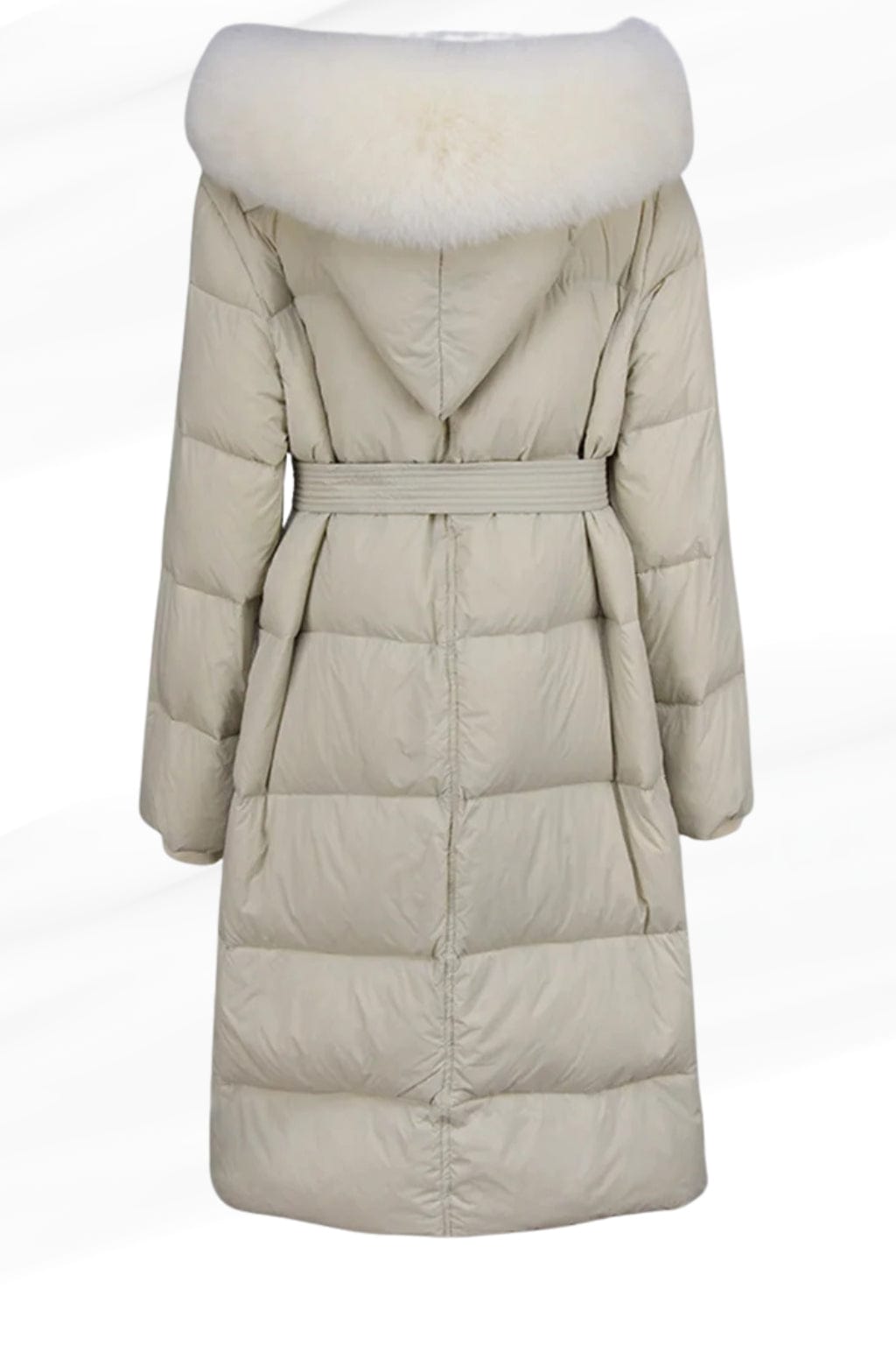 Parka longue en fourrure beige Héritage fourrure