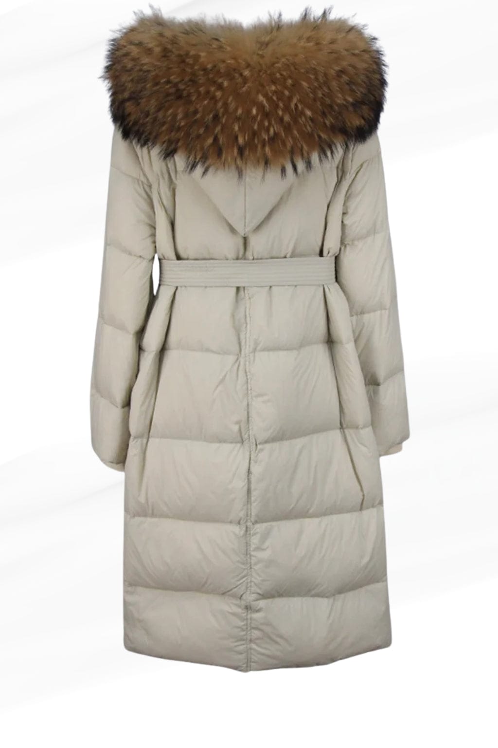 Parka longue en fourrure blanc Héritage fourrure