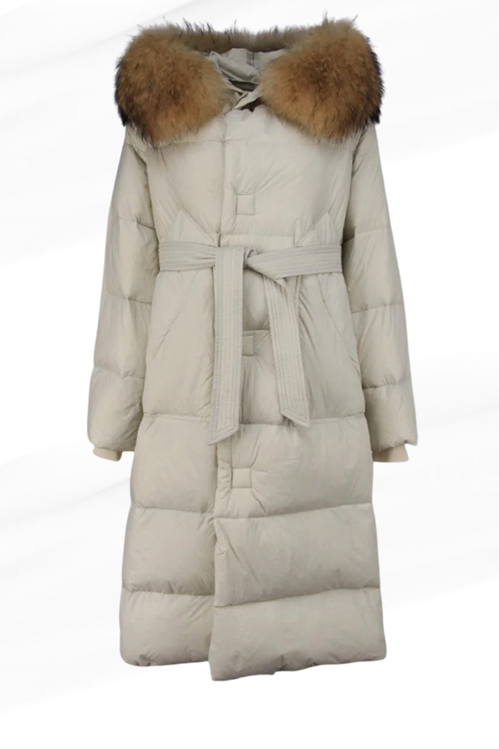 Parka longue en fourrure blanc Héritage fourrure