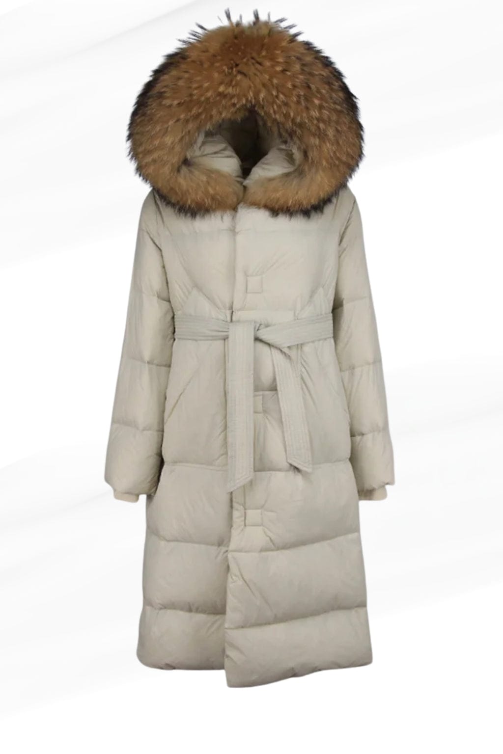 Parka longue en fourrure blanc Héritage fourrure