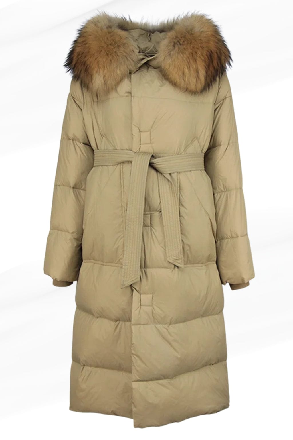 Parka longue en fourrure camel Héritage fourrure