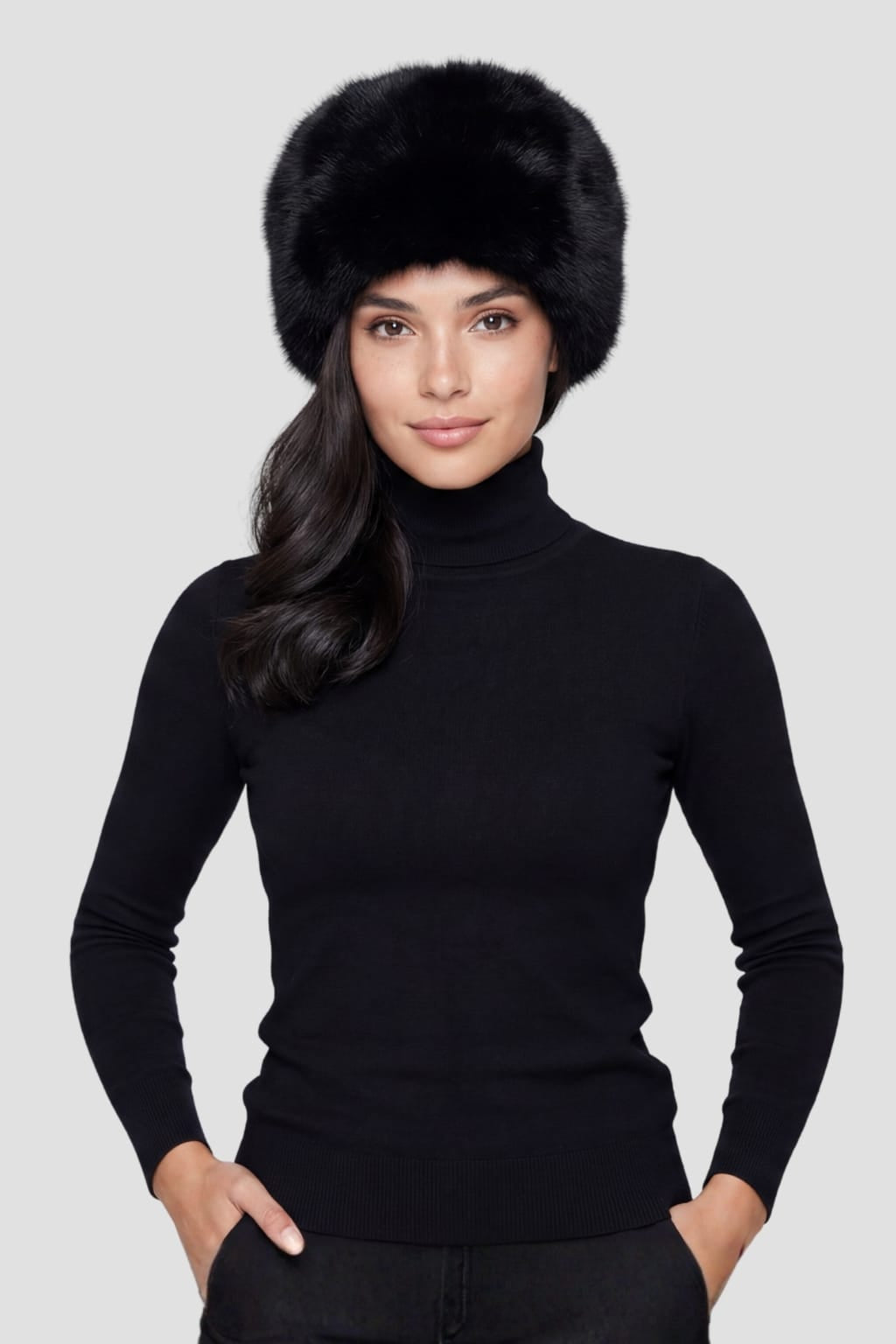 Toque fourrure noir Héritage fourrure