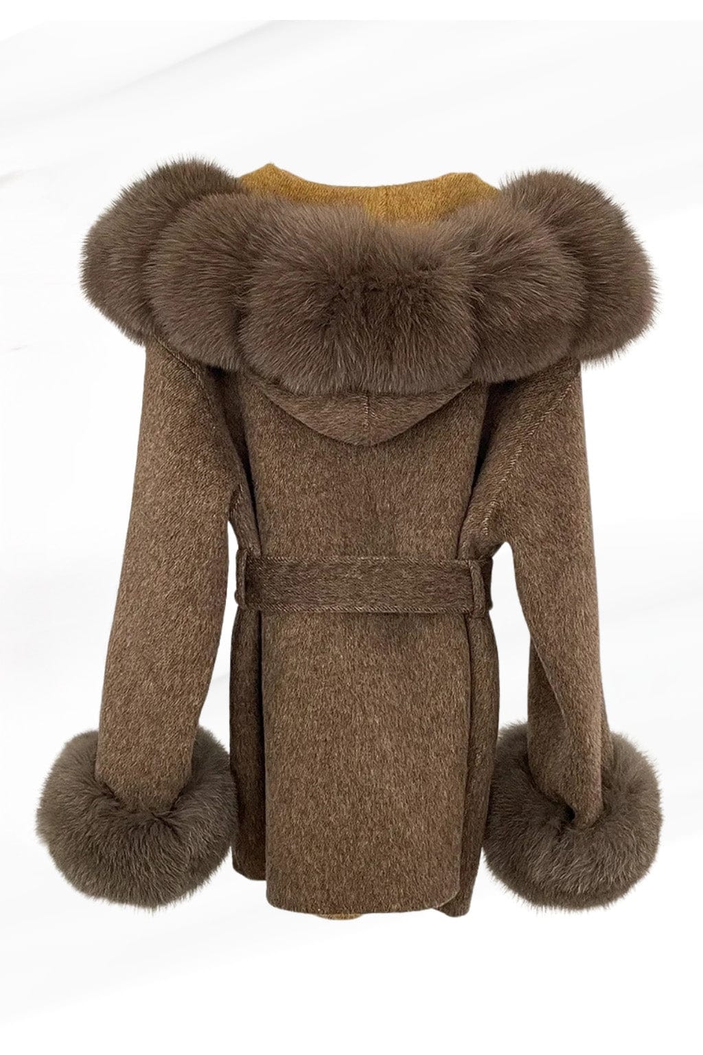 Veste à fourrure avec capuche marron Héritage fourrure