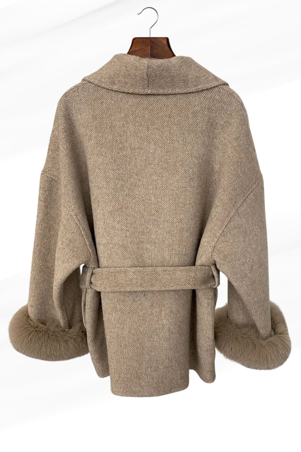Veste cachemire fourrure femme marron Héritage fourrure