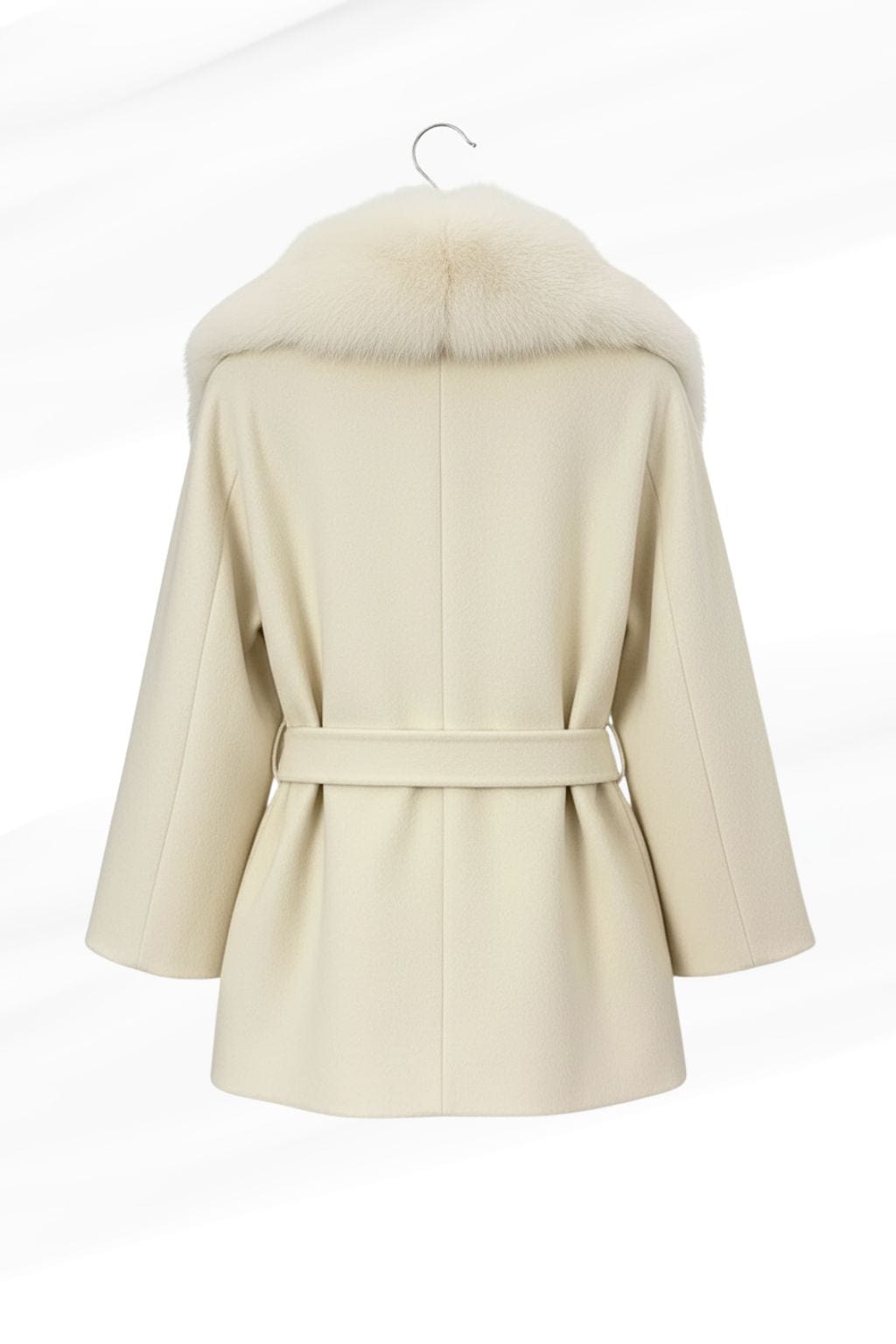 Veste col en fourrure beige Héritage fourrure