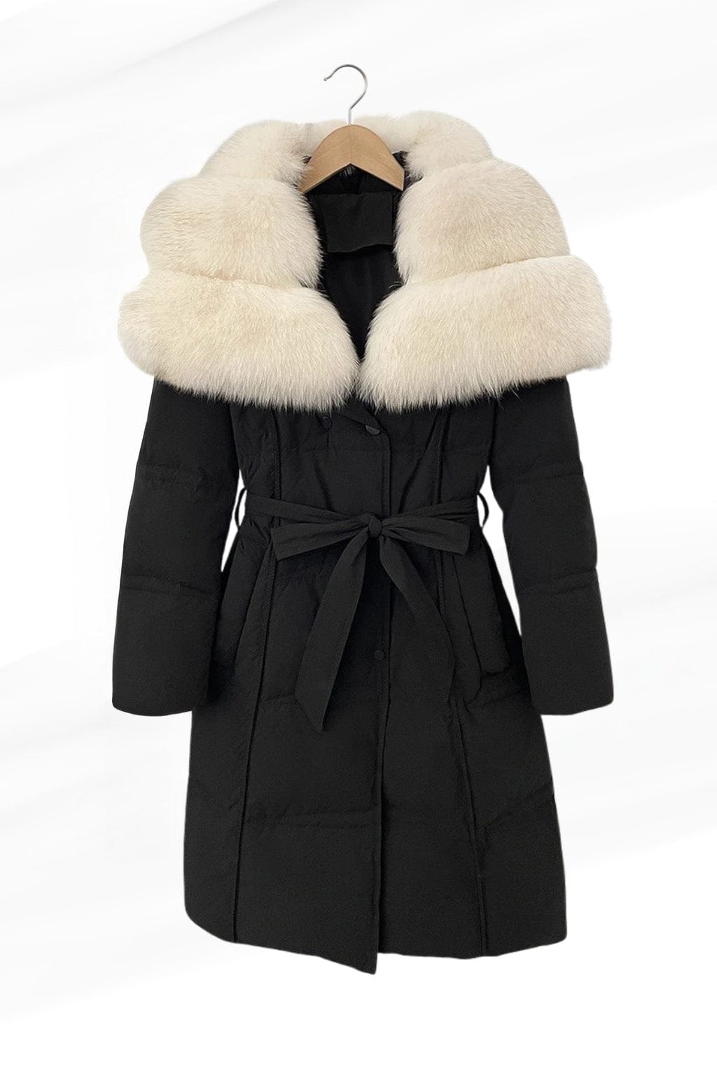 Veste col en fourrure blanc Héritage fourrure
