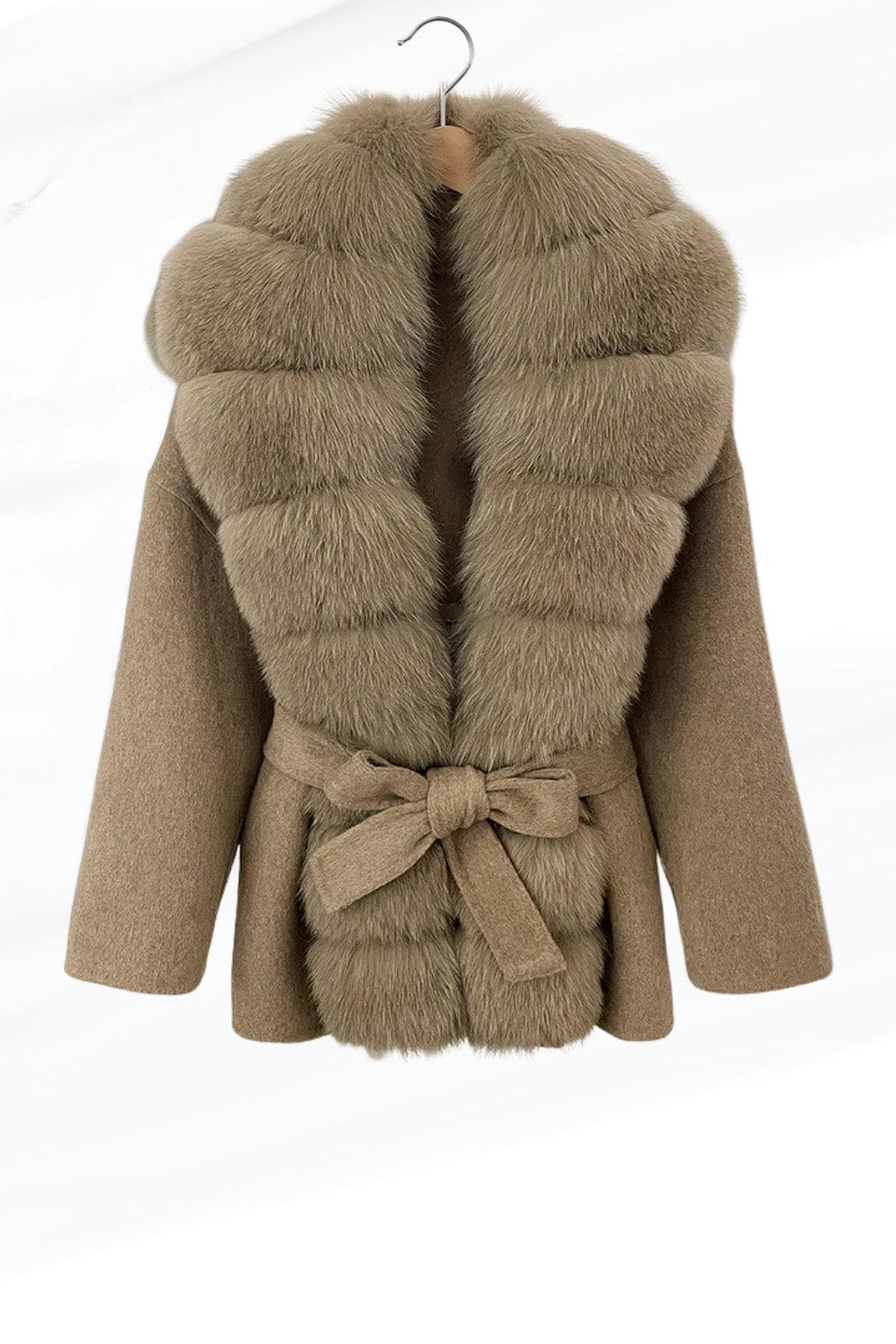 Veste col en fourrure marron Héritage fourrure