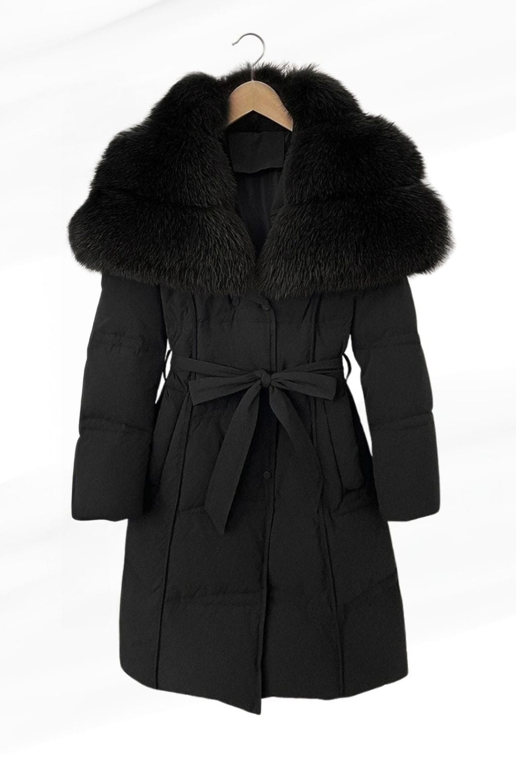 Veste col en fourrure noire Héritage fourrure