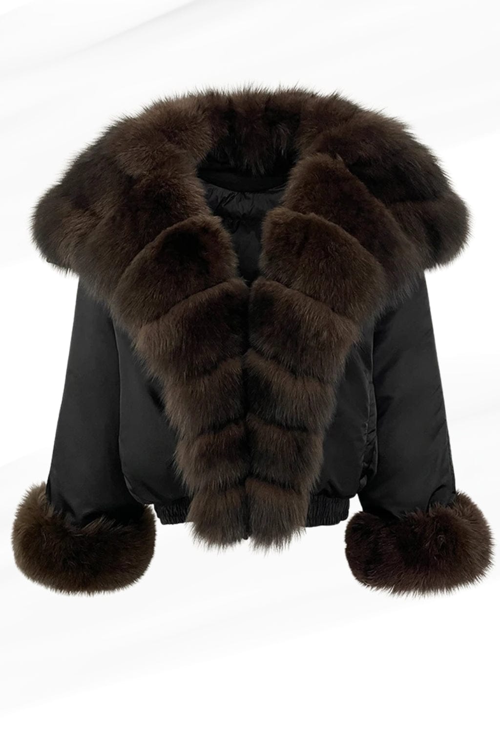 Veste courte en fourrure noire Héritage fourrure