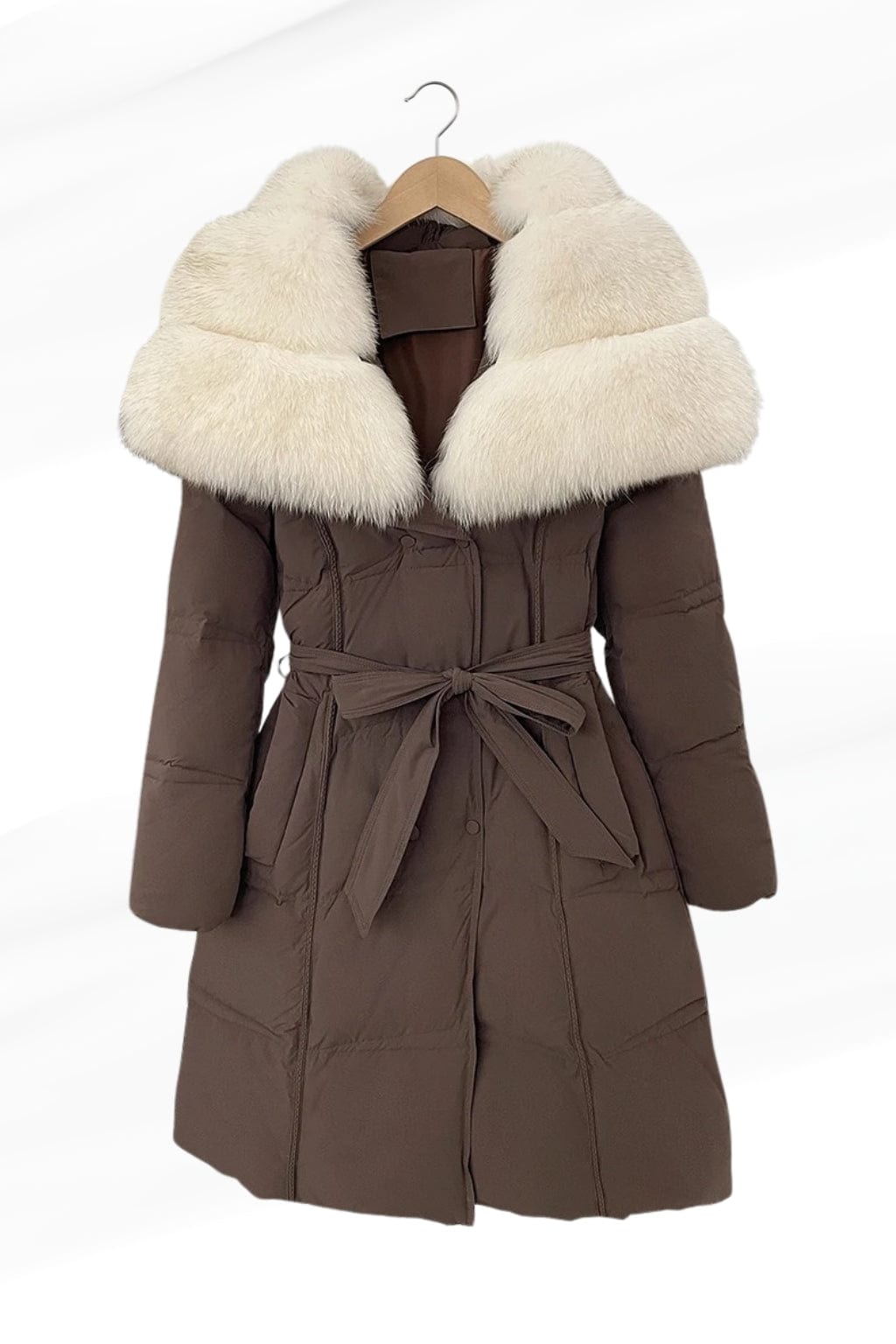 Veste en fourrure mi longue brune Héritage fourrure
