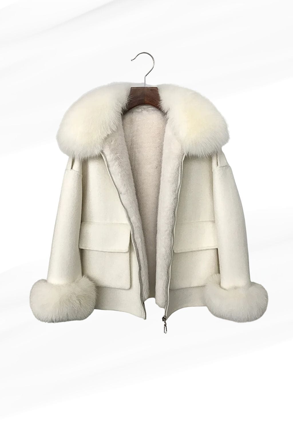 Veste fourrure femme blanc Héritage fourrure