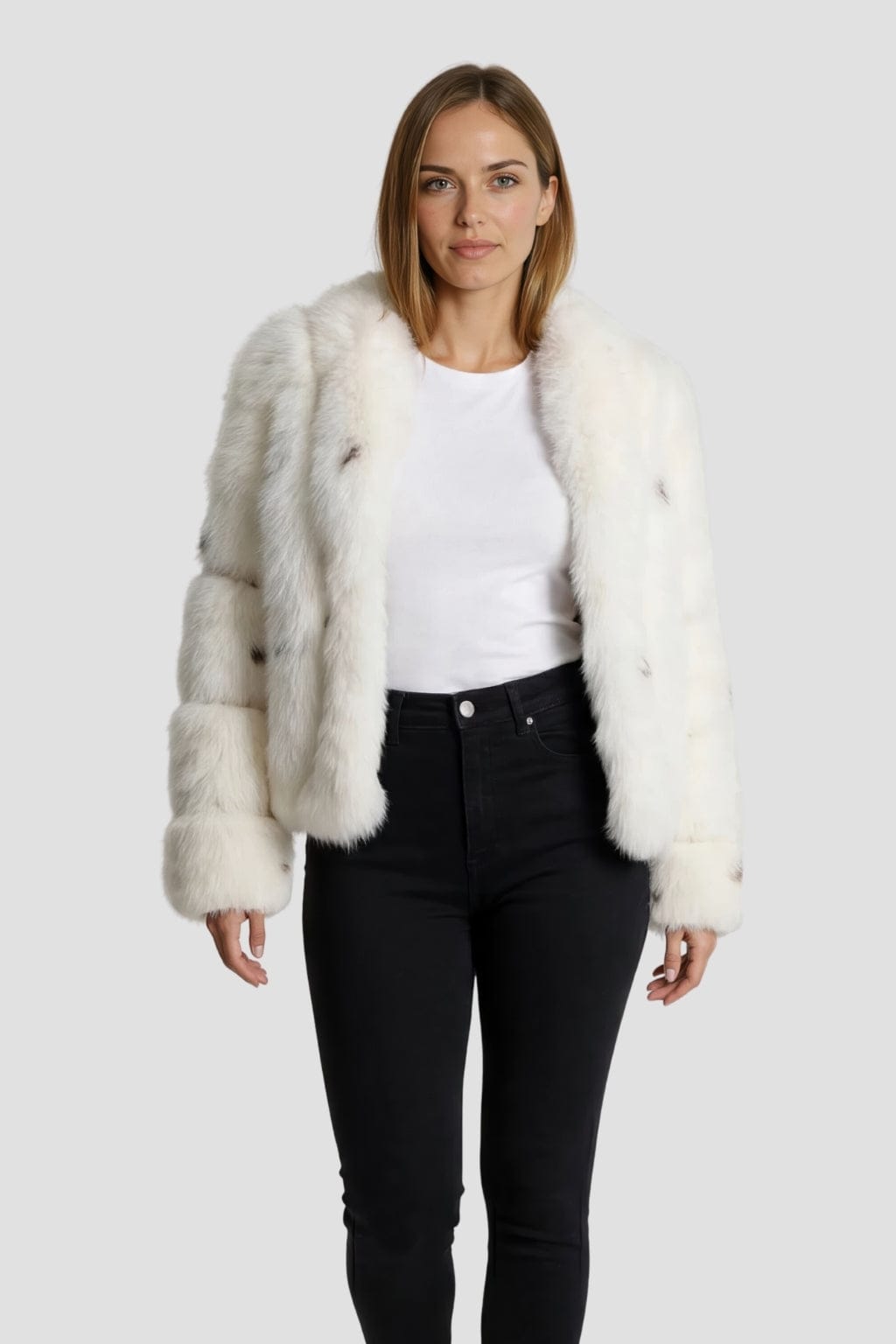 Veste fourrure femme blanc Héritage fourrure