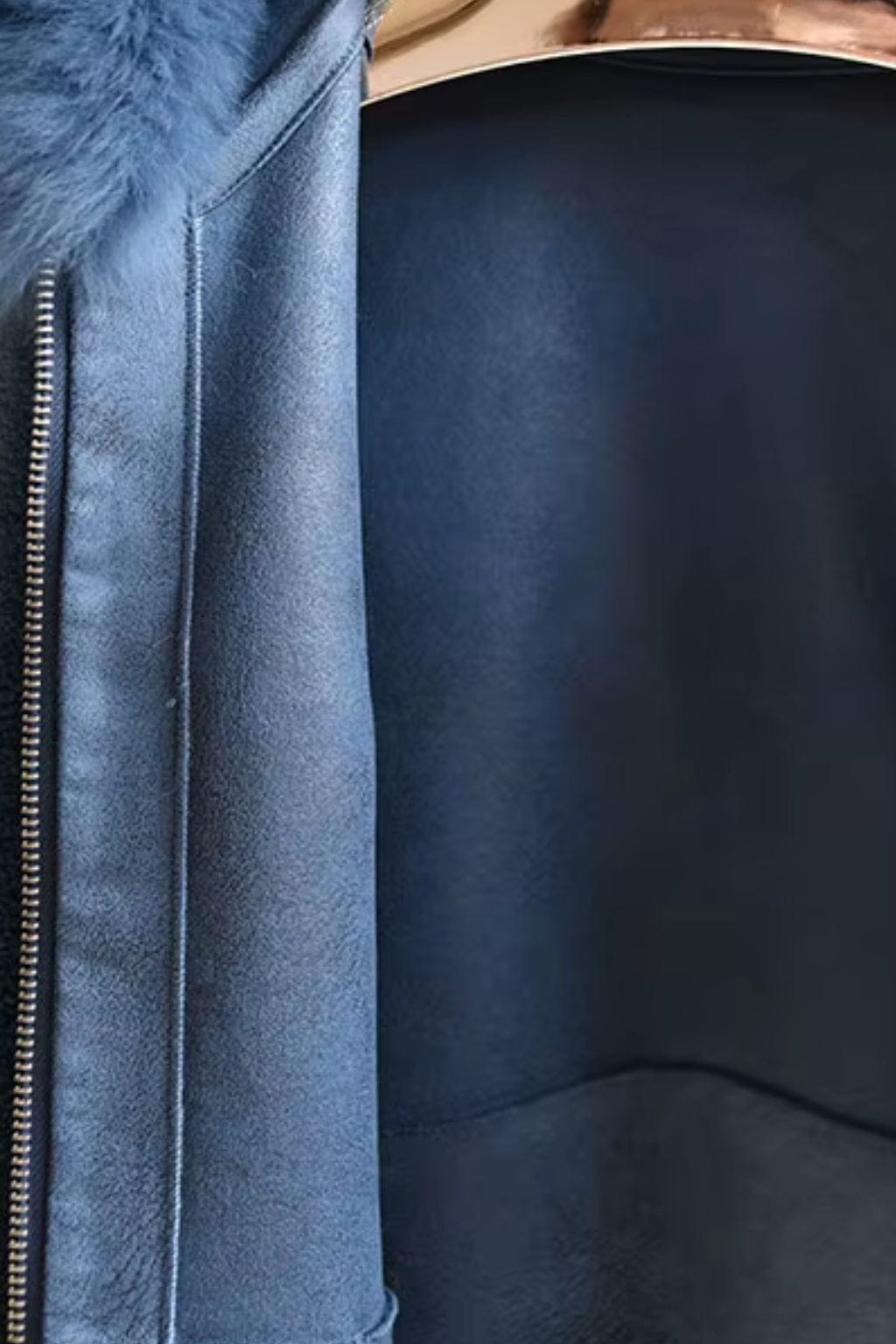 Veste fourrure femme bleu Héritage fourrure