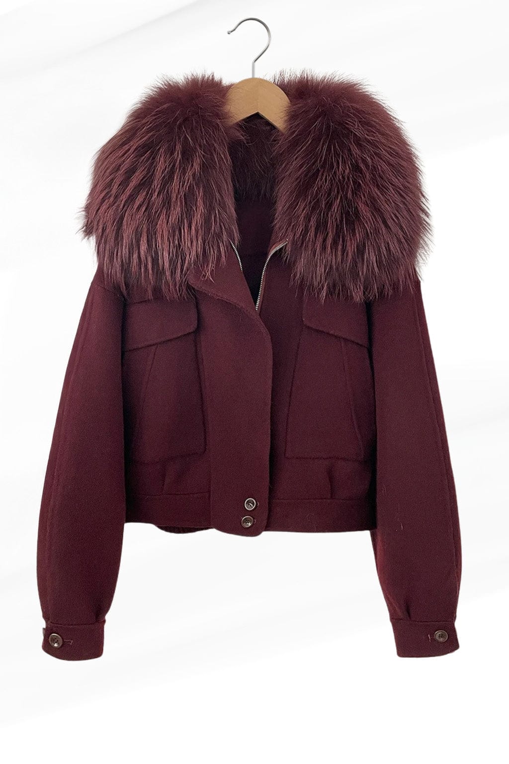 Veste fourrure femme bordeaux Héritage fourrure