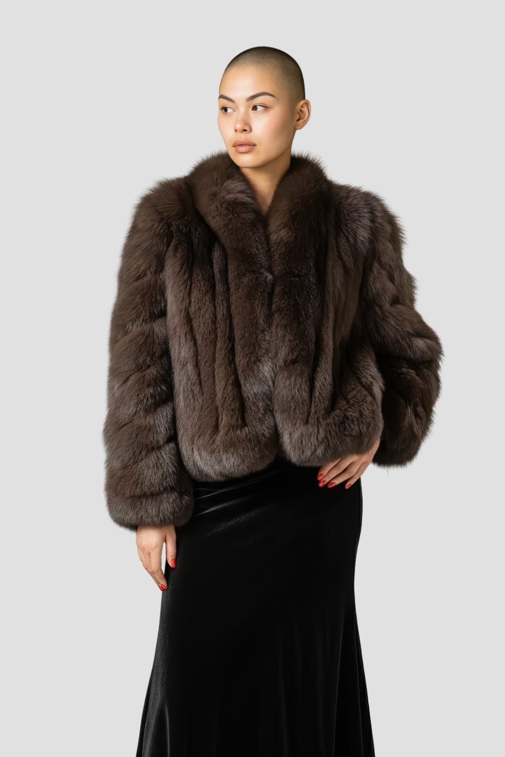 Veste fourrure femme brune Héritage fourrure