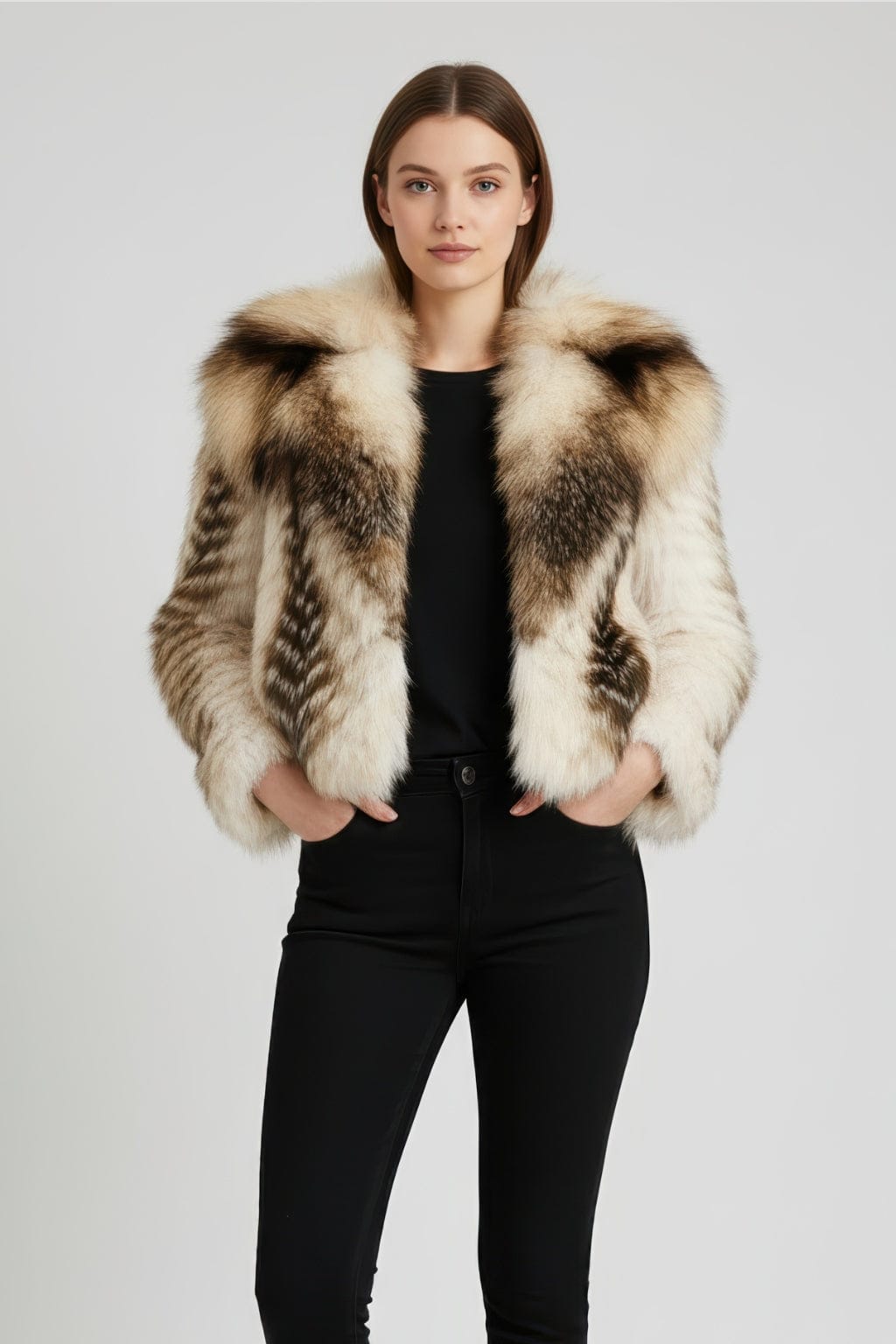 Veste fourrure femme crème Héritage fourrure