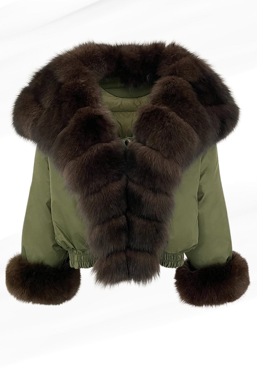Veste fourrure femme kaki Héritage fourrure