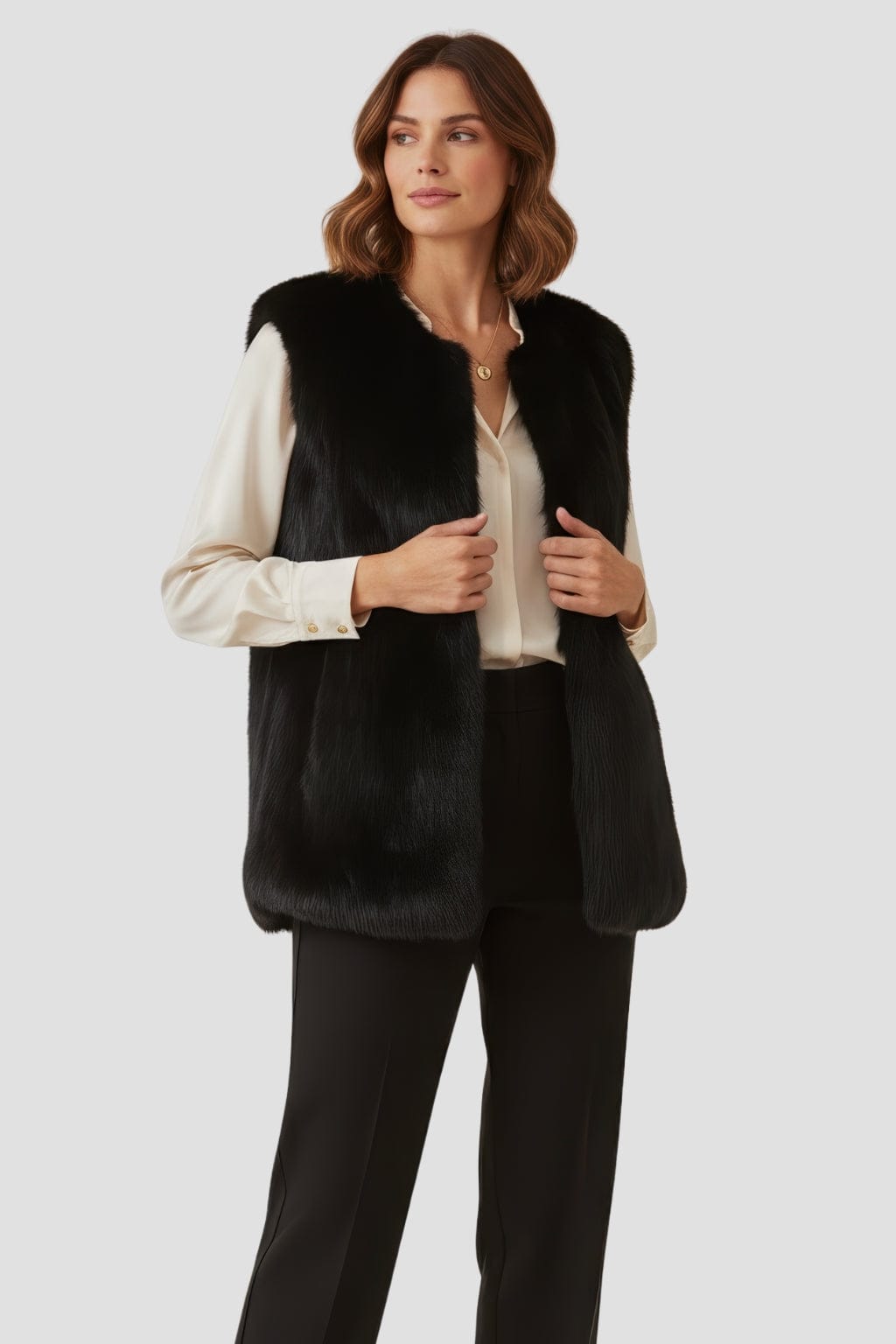 Veste fourrure femme manche courte Héritage fourrure