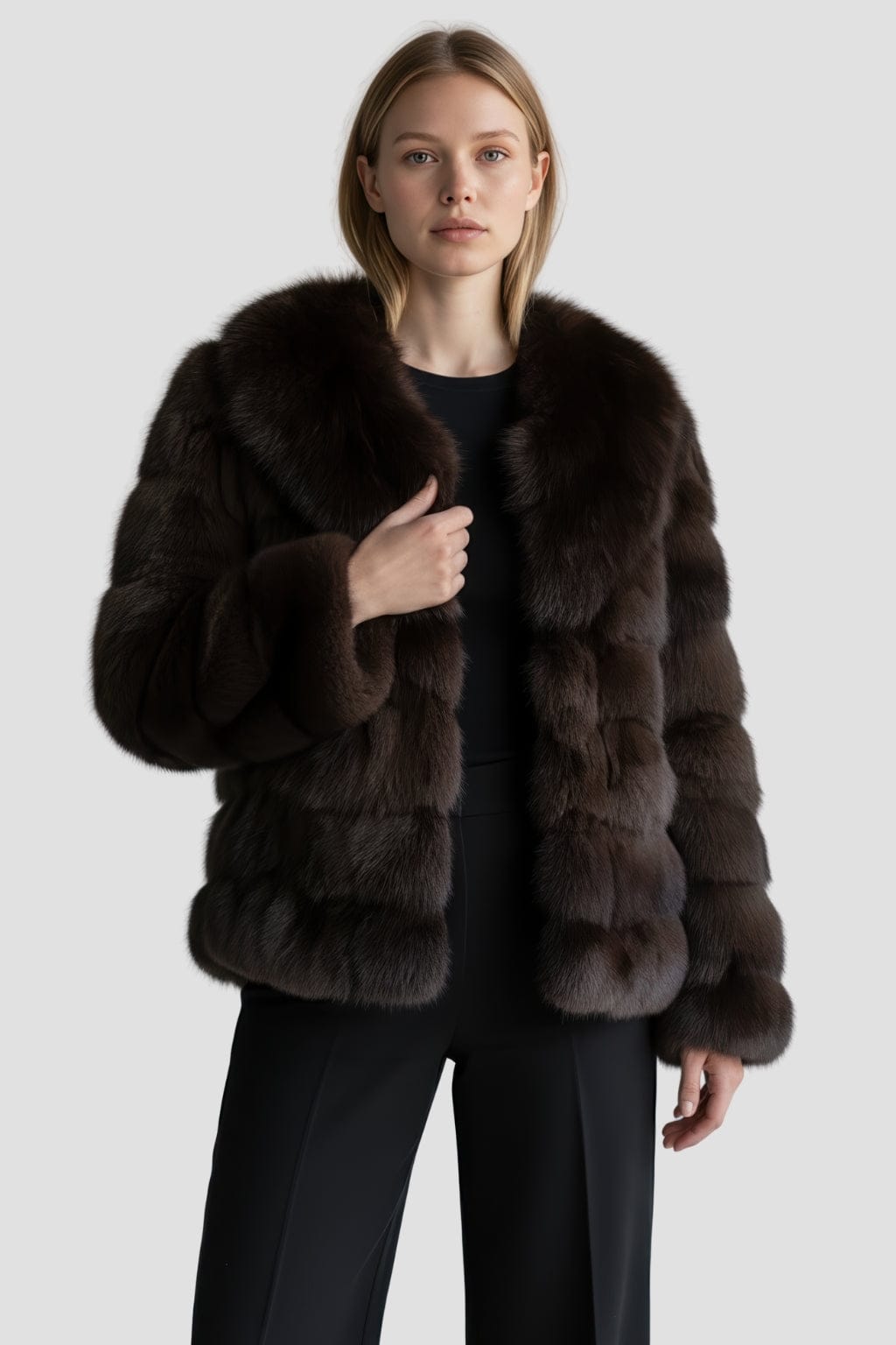 Veste fourrure femme marron Héritage fourrure