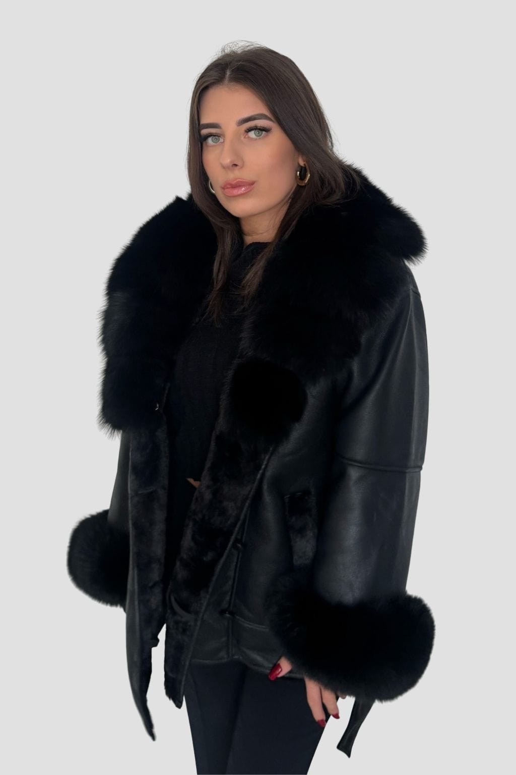 Veste fourrure femme noire Héritage fourrure