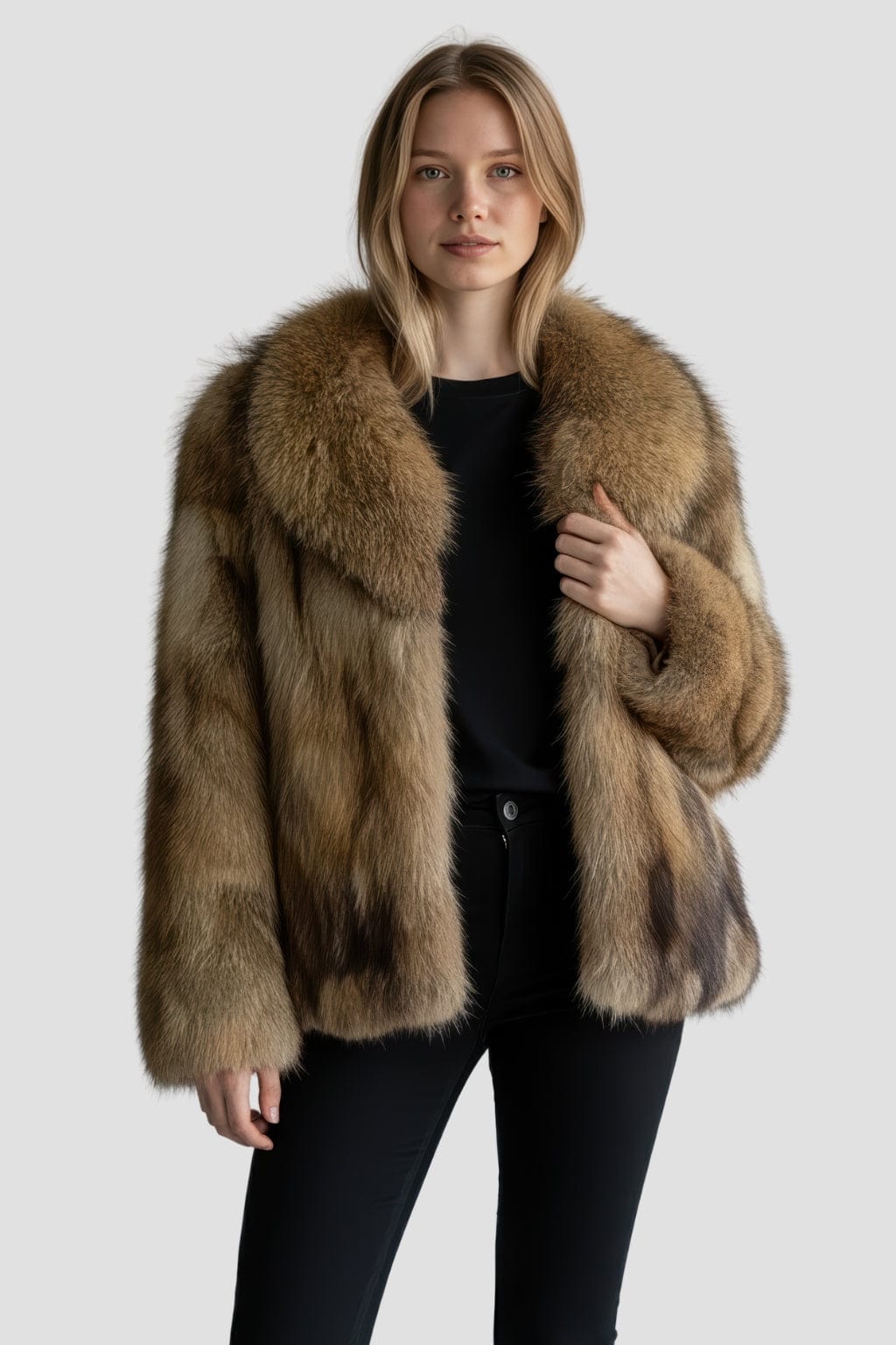 Veste fourrure femme renard marron Héritage fourrure